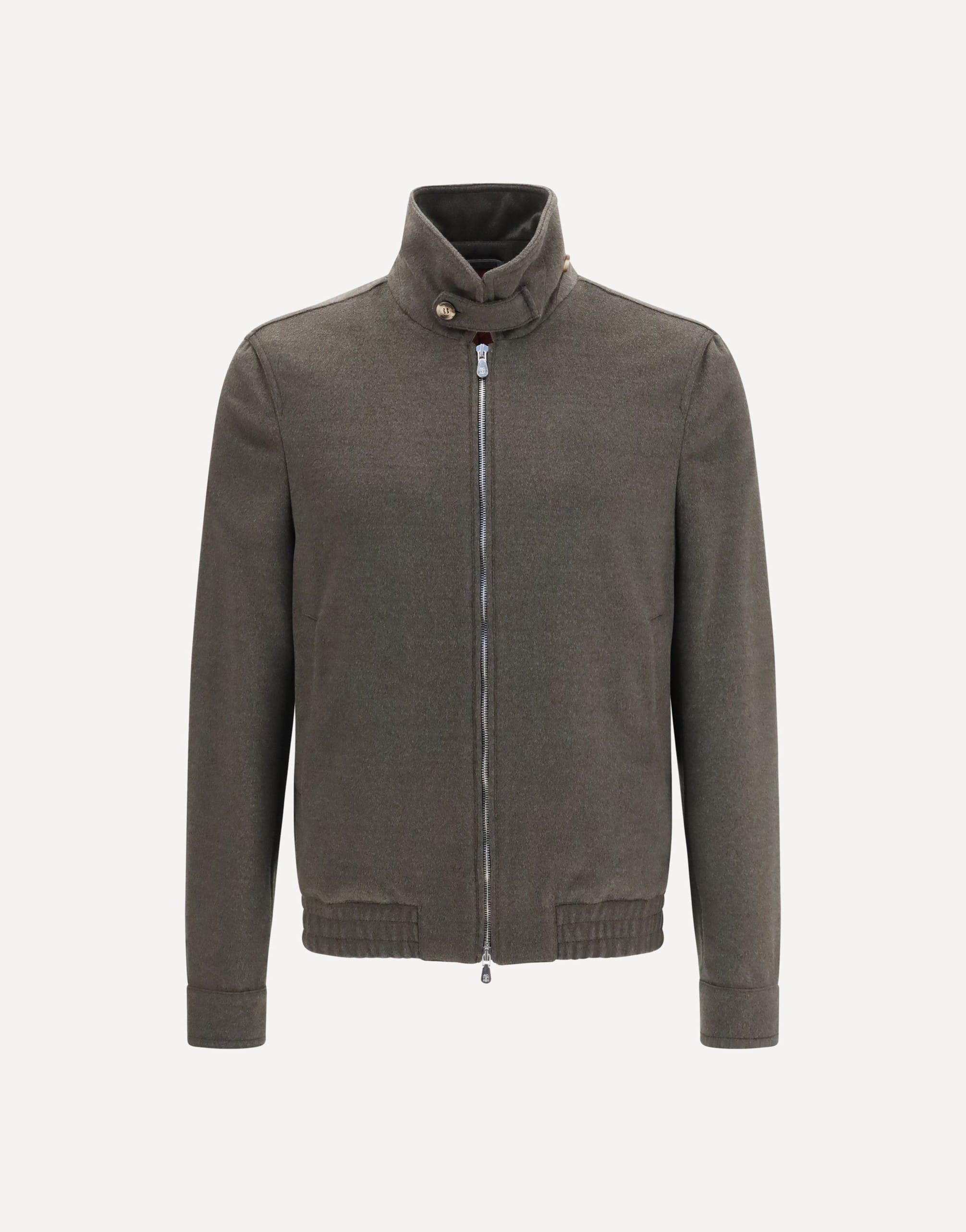 Brunello Cucinelli Brunello Cucinelli Wool Zip Jacket With High Collar