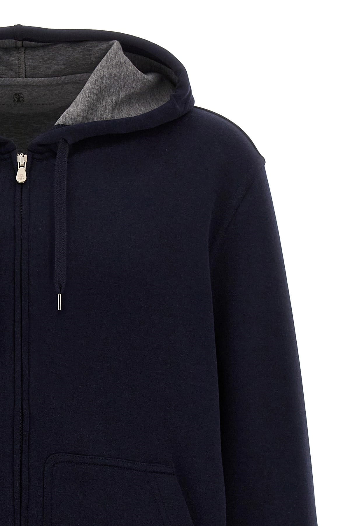 Brunello Cucinelli Brunello Cucinelli Zip Cotton Blend Hoodie