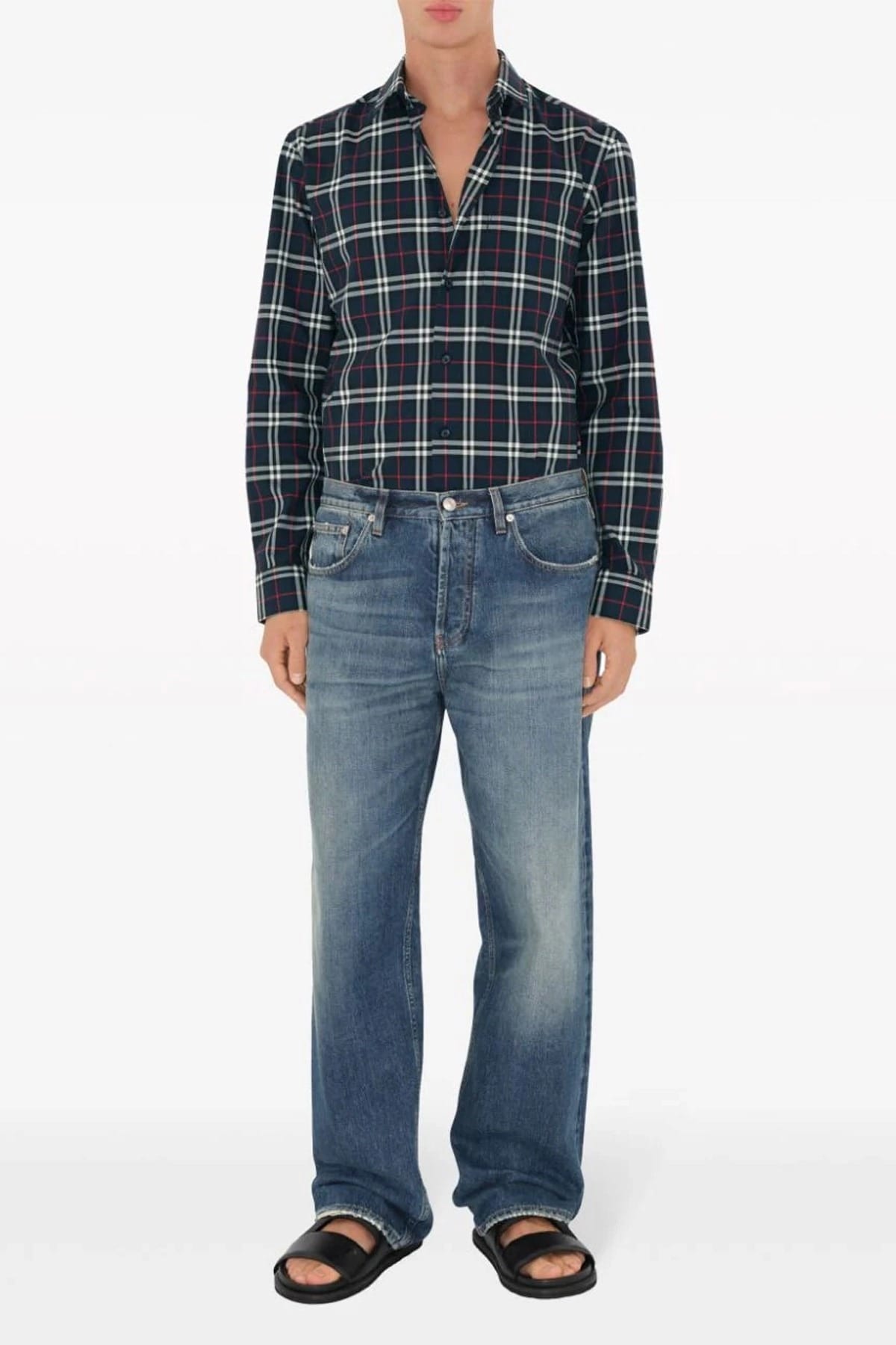 Burberry Burberry Blue Check Cotton Shirt