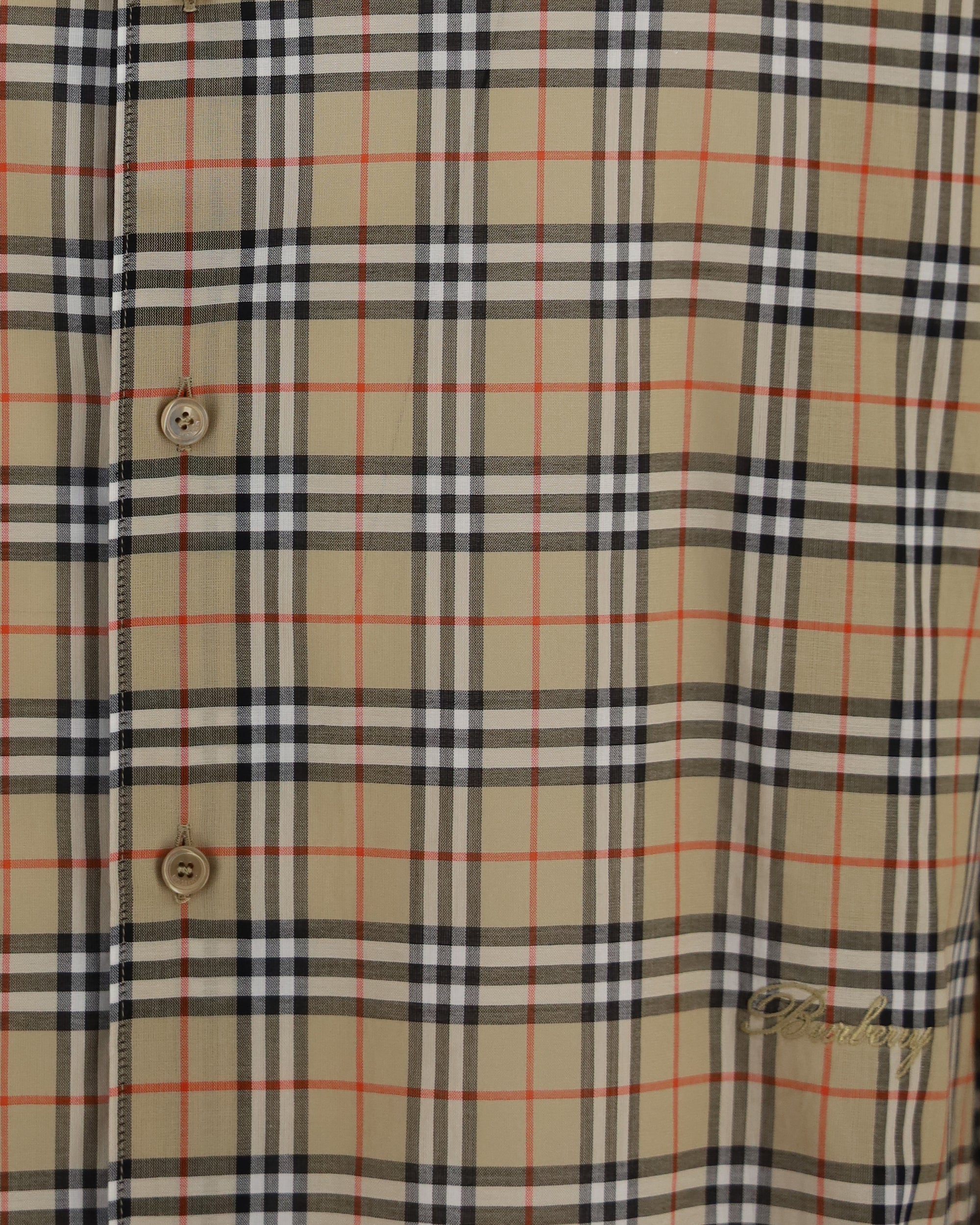 Burberry 올오버 체크 코튼 셔츠