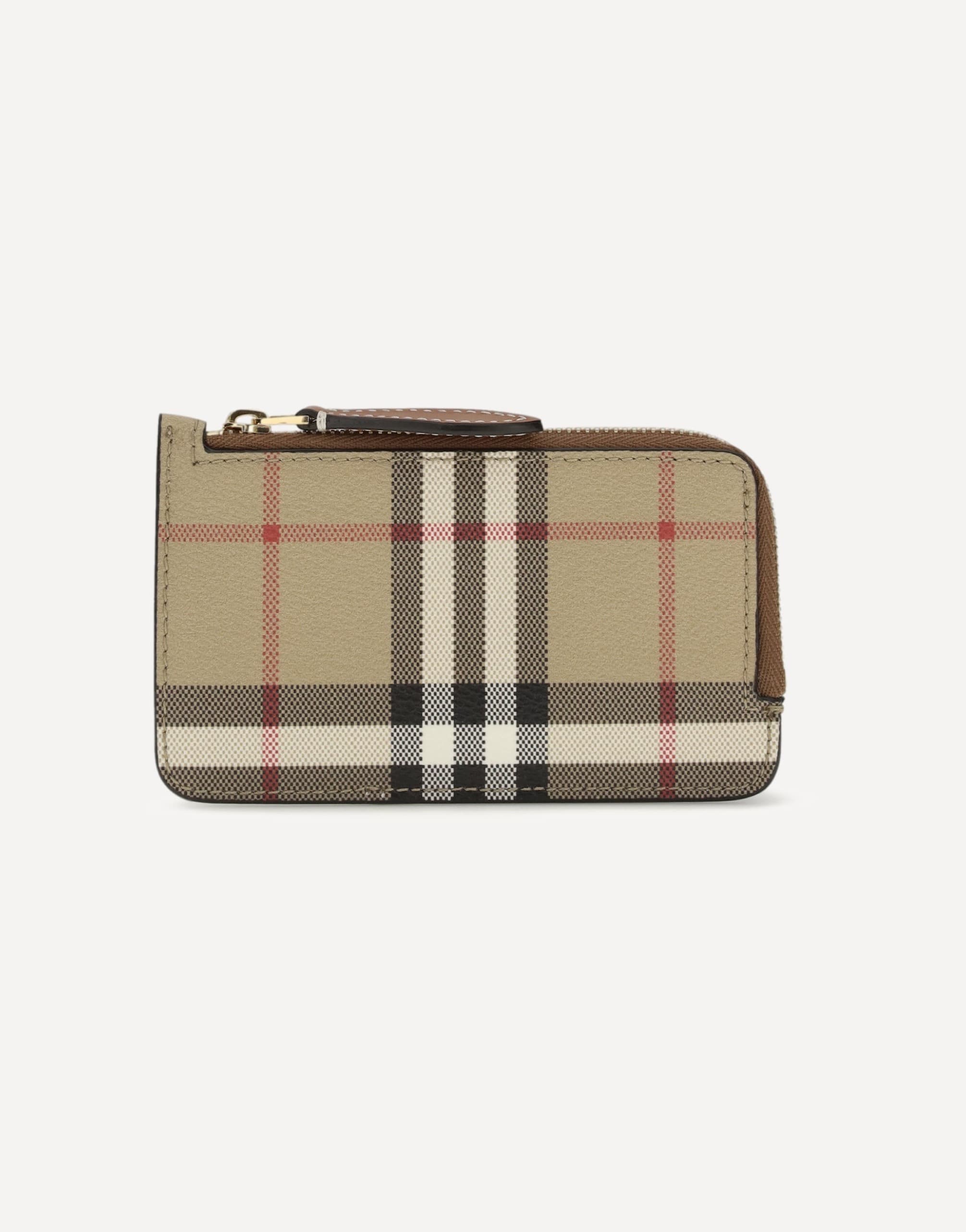 Burberry Check Card Holder With Zipper