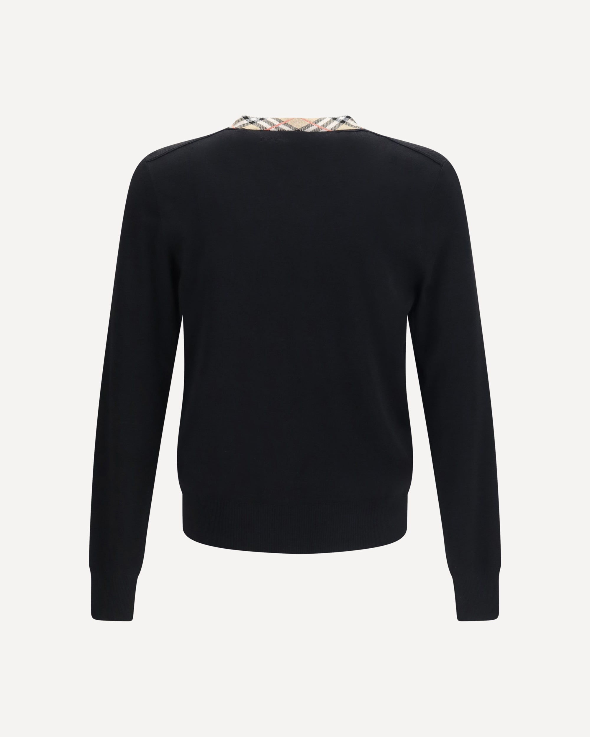 Burberry Check Trim Wool Sweater - alternate view