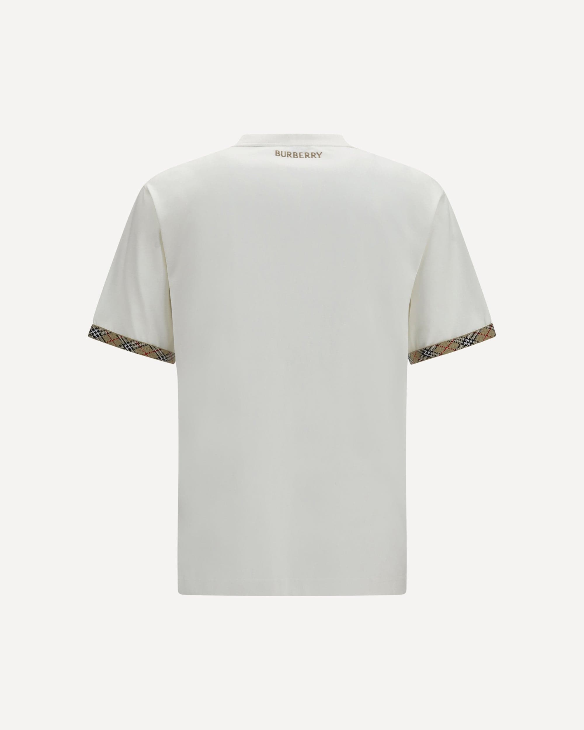 Burberry T-shirt en coton avec finitions à carreaux - alternate view