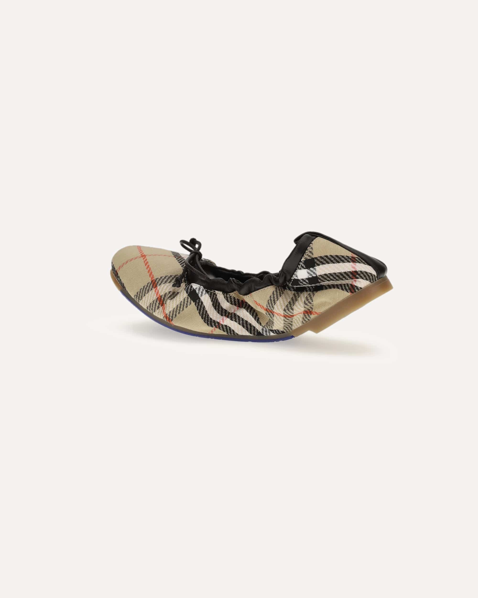 Burberry Fawn Check Ballerinas