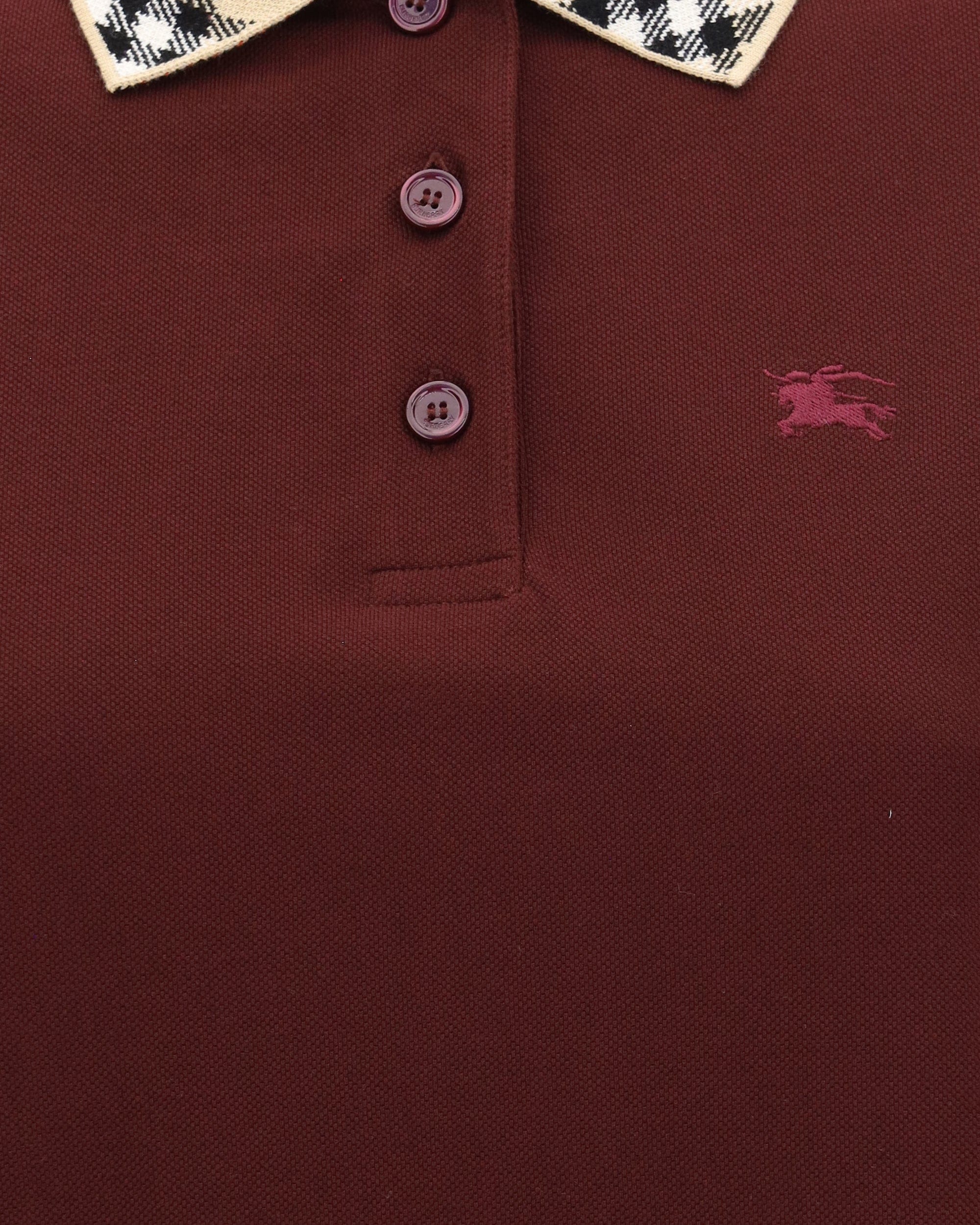 Burberry Burberry Polo-Style Cotton Dress With Check Collar