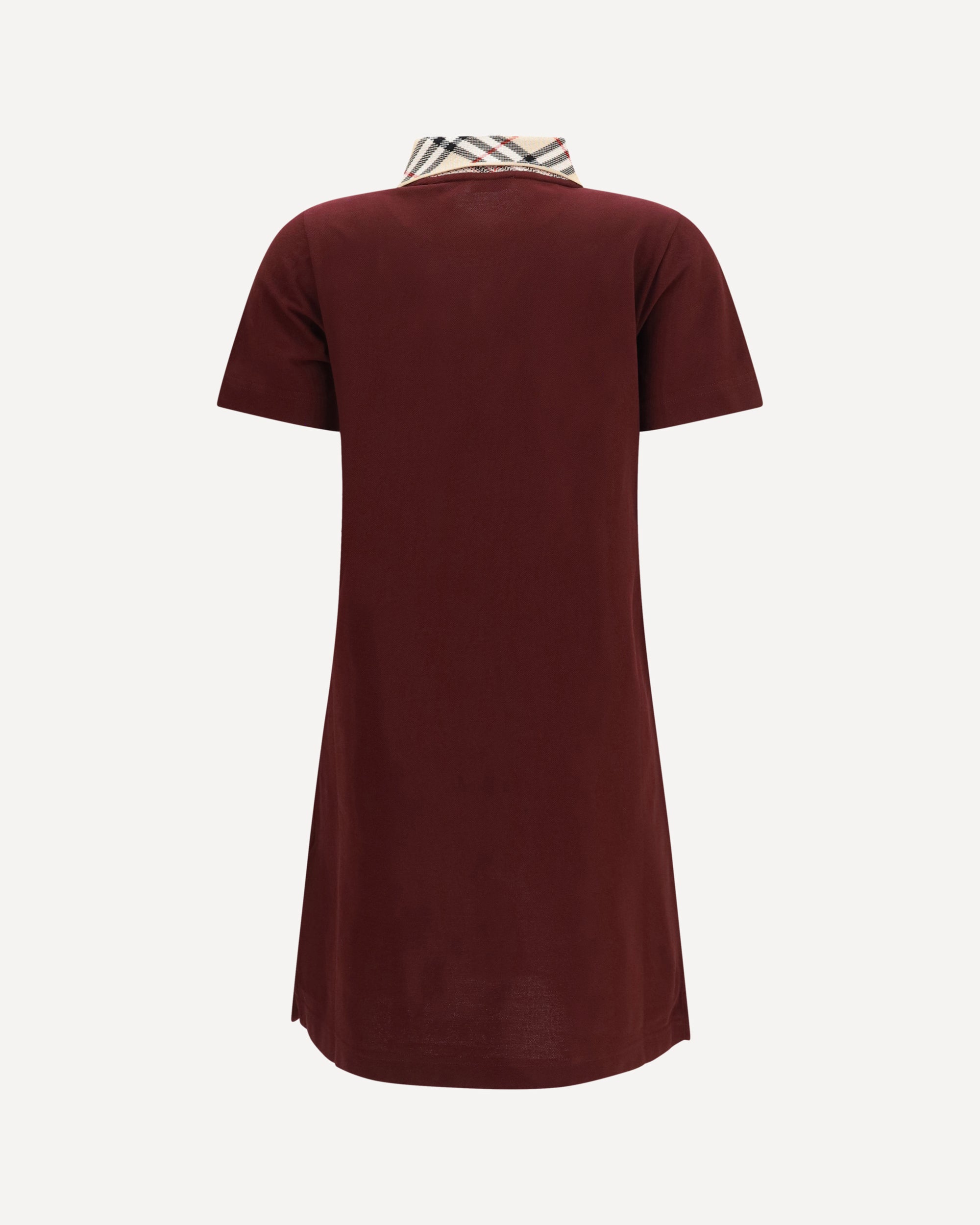 Burberry Polo-Style Cotton Dress With Check Collar - alternate view