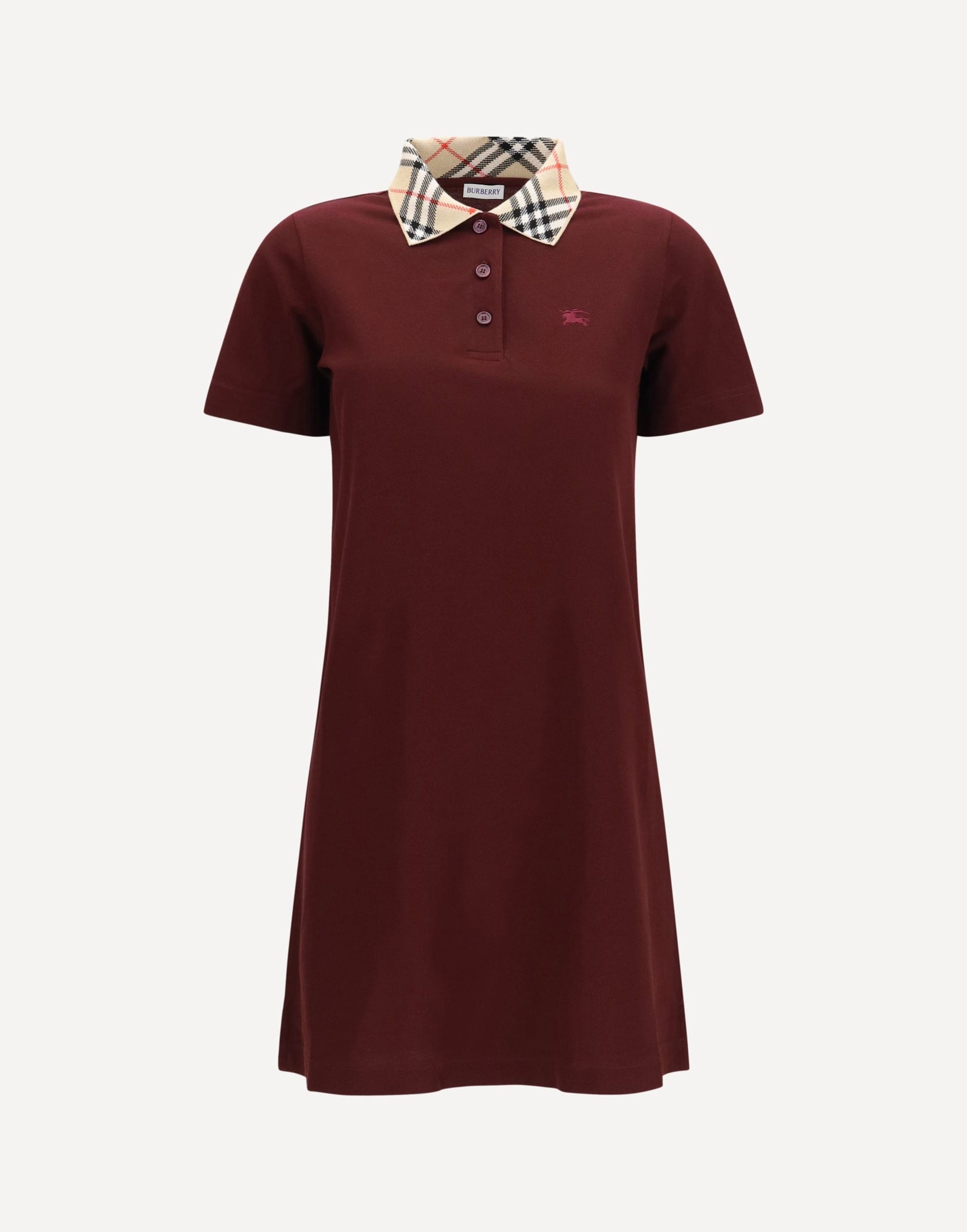 Burberry Burberry Polo-Style Cotton Dress With Check Collar