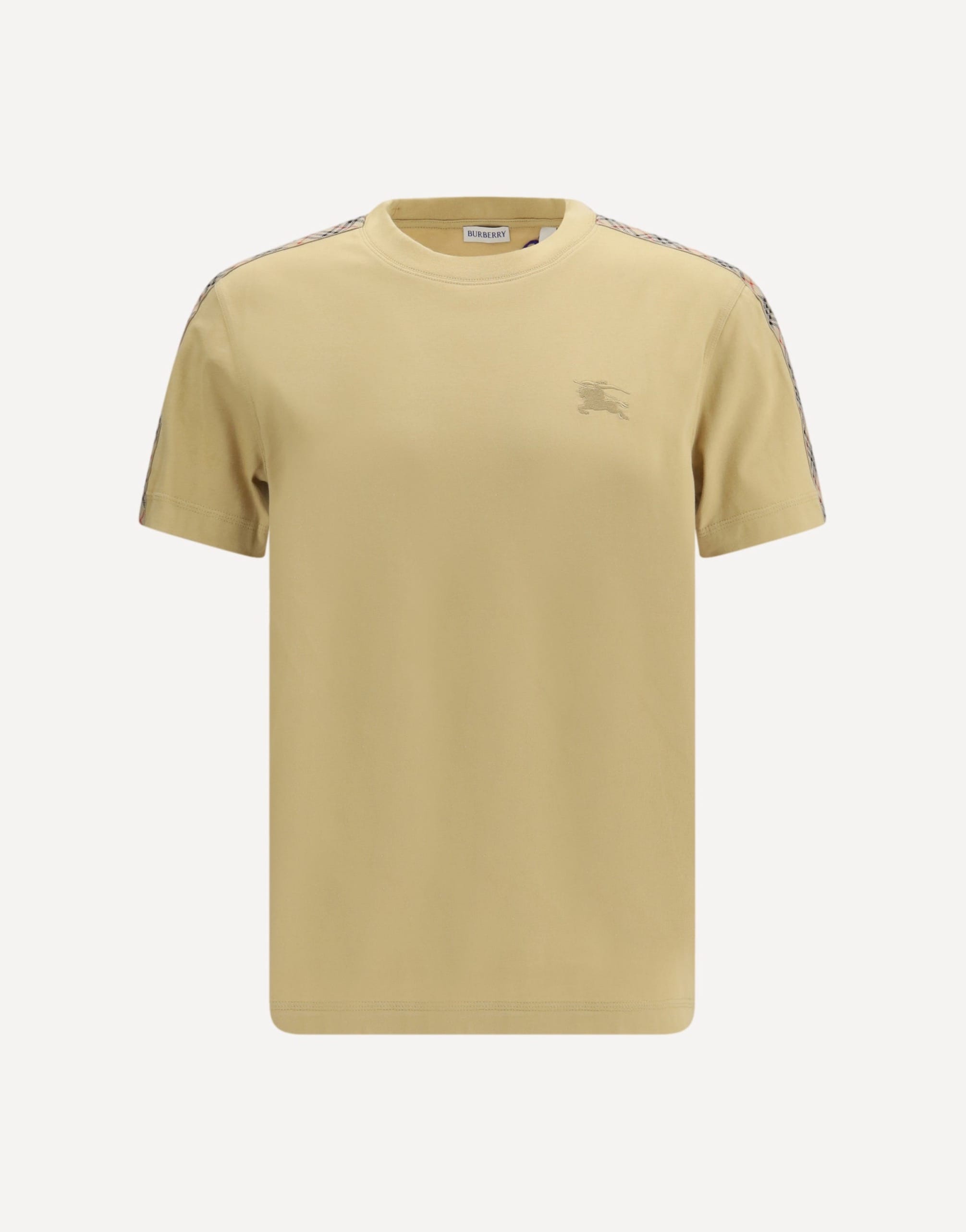 Burberry T-Shirt With Check Trims