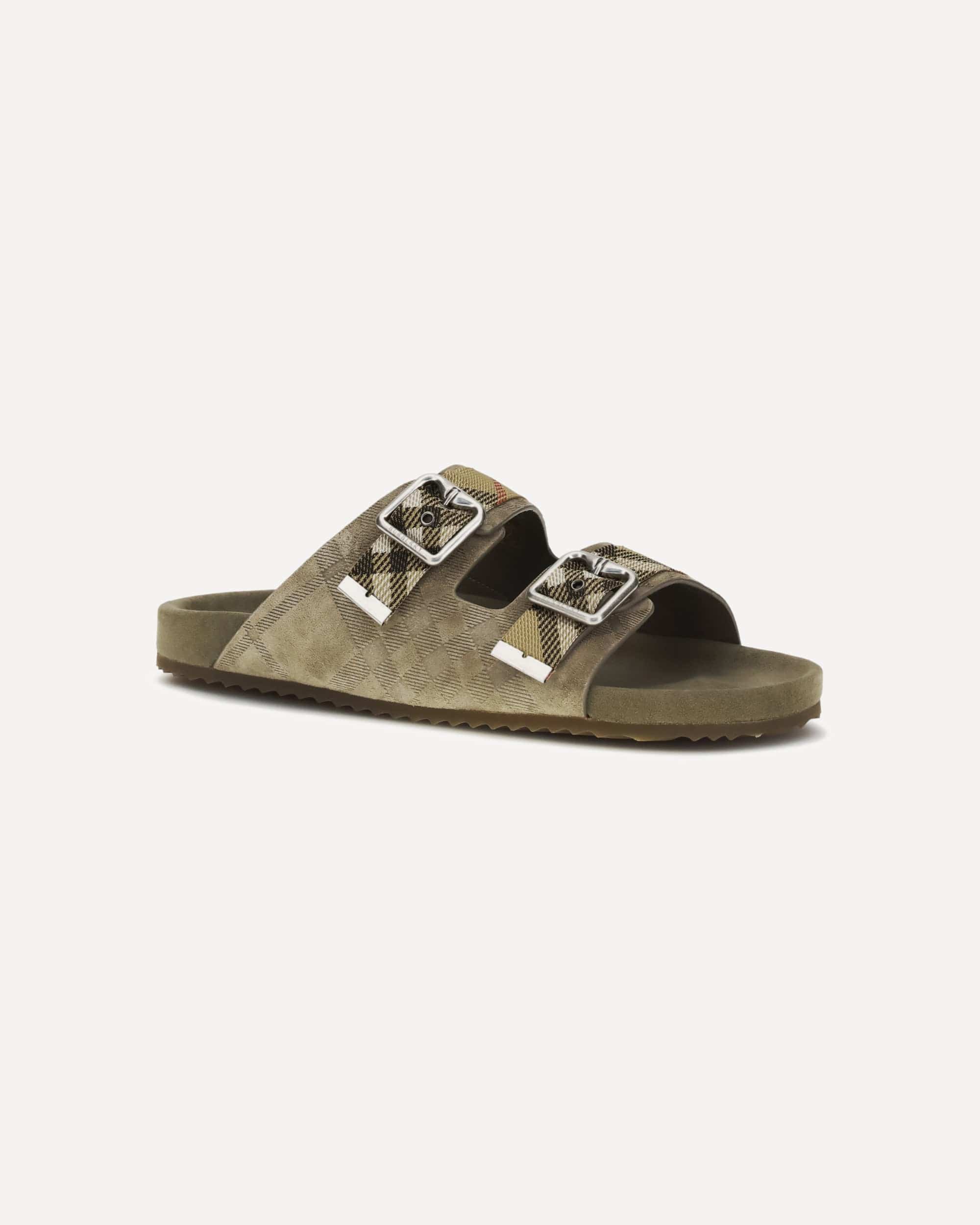 Burberry Urchin Suede Check Sandals - alternate view