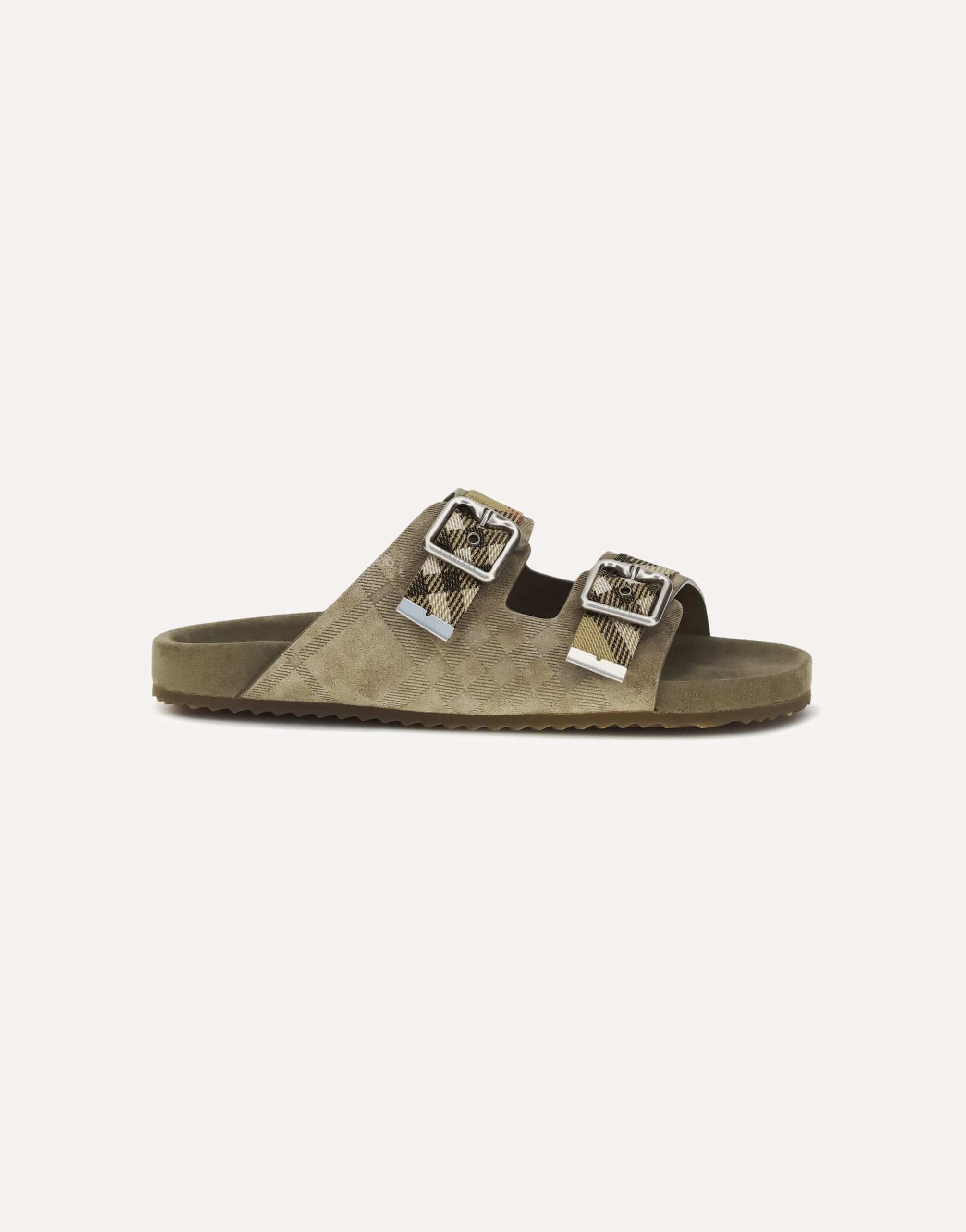 Burberry Urchin Suede Check Sandals