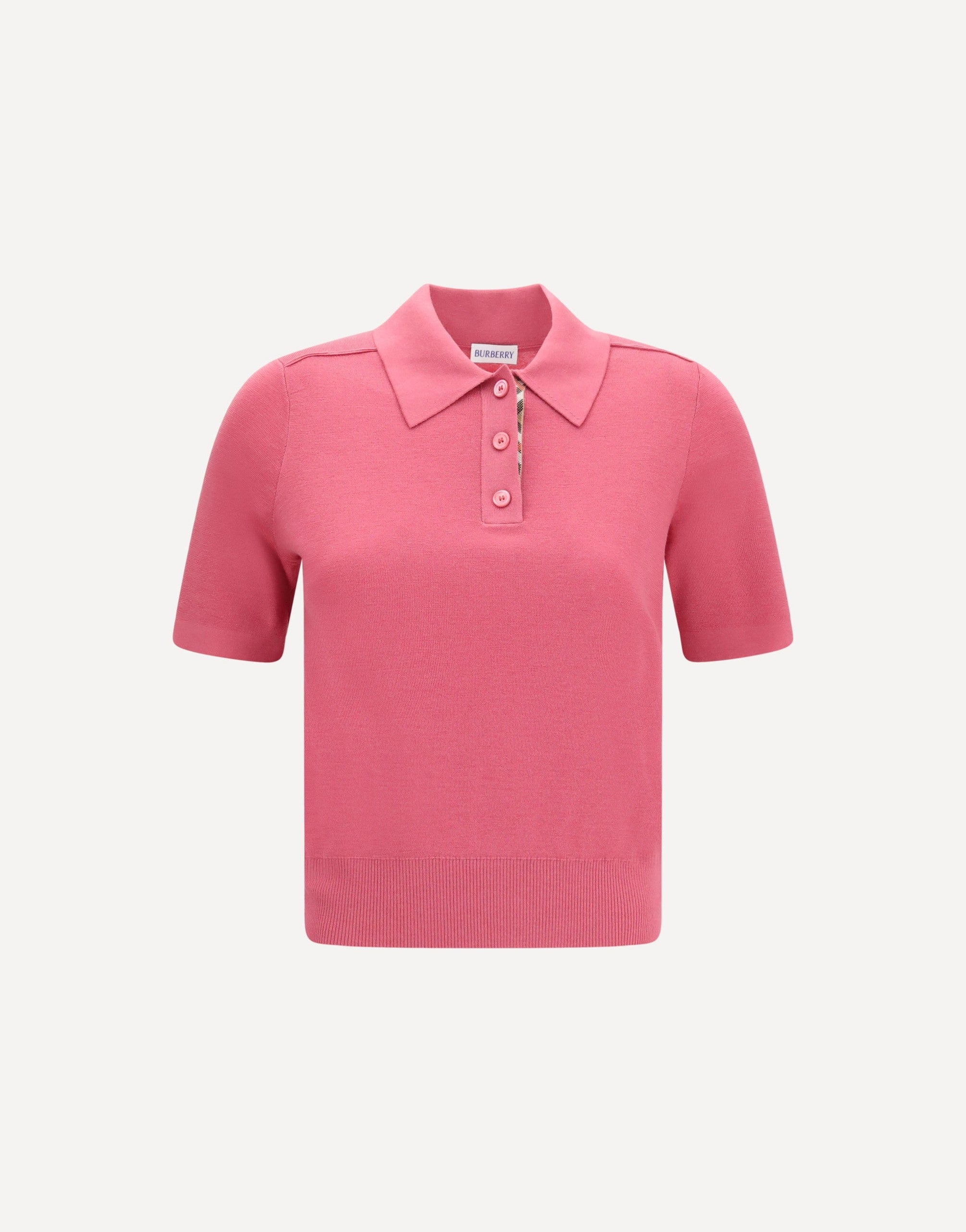 Polo en laine Burberry avec détails check