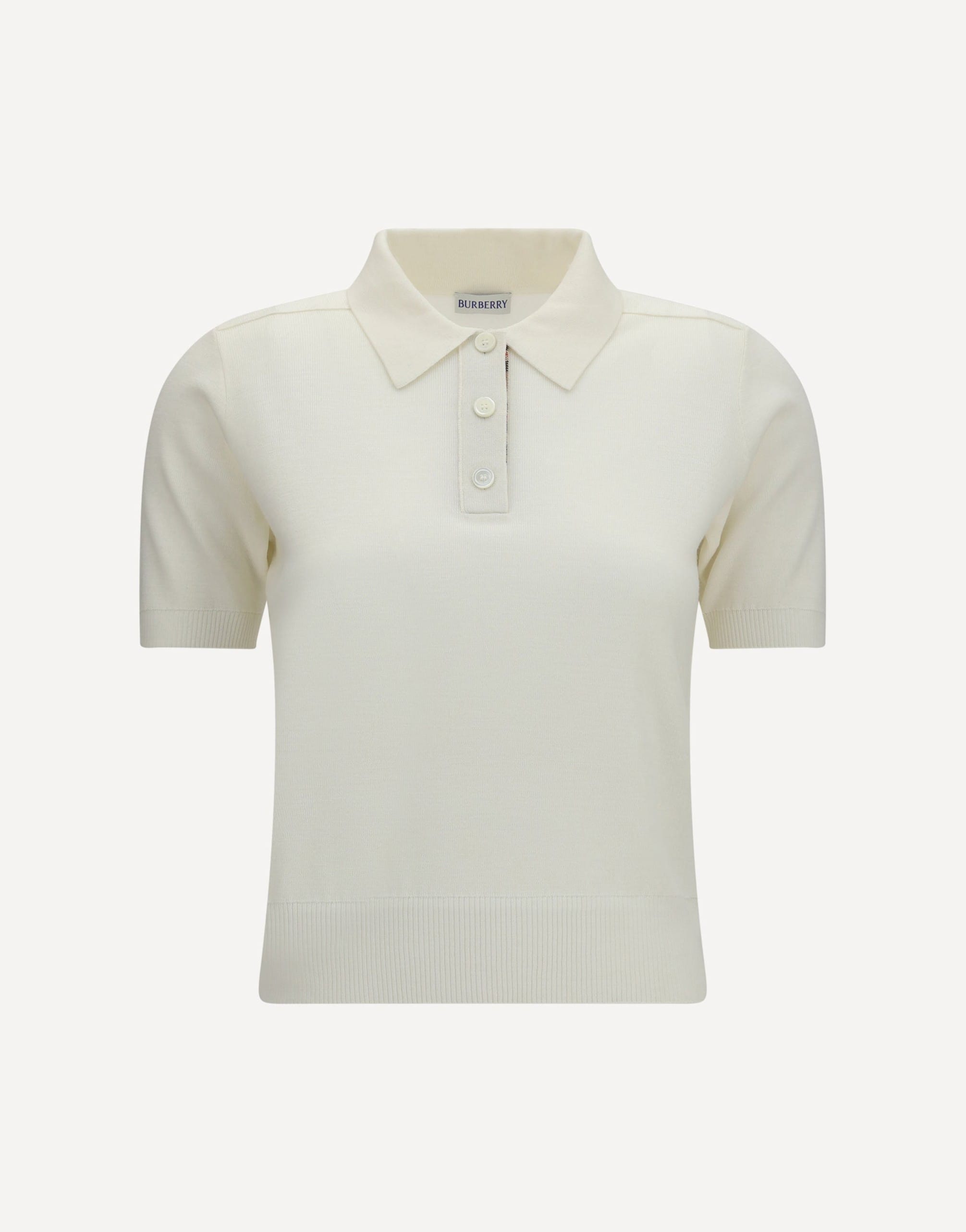 Burberry Burberry Wool Polo With Knitted Check Placket