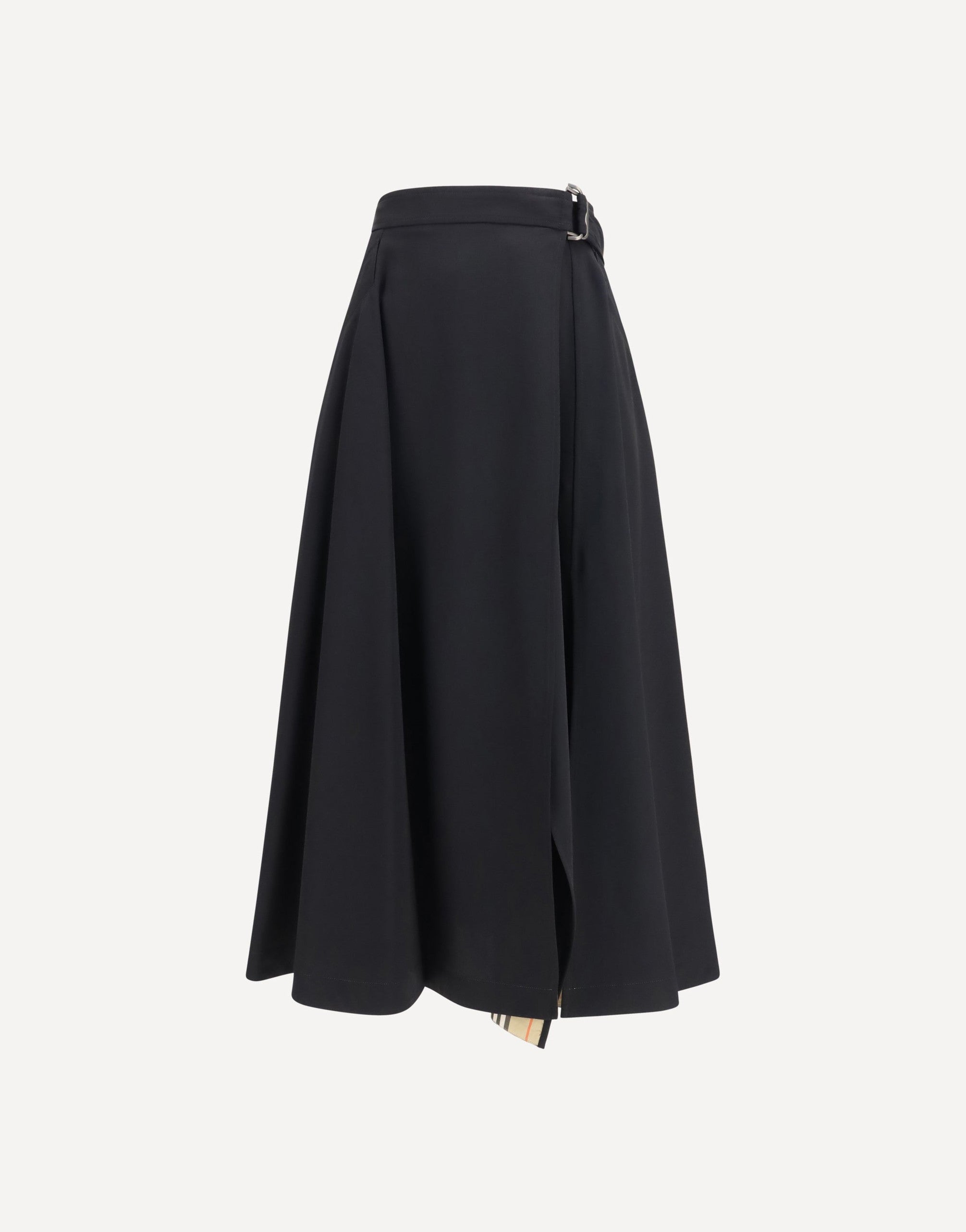 Burberry Wool Twill Midi Skirt
