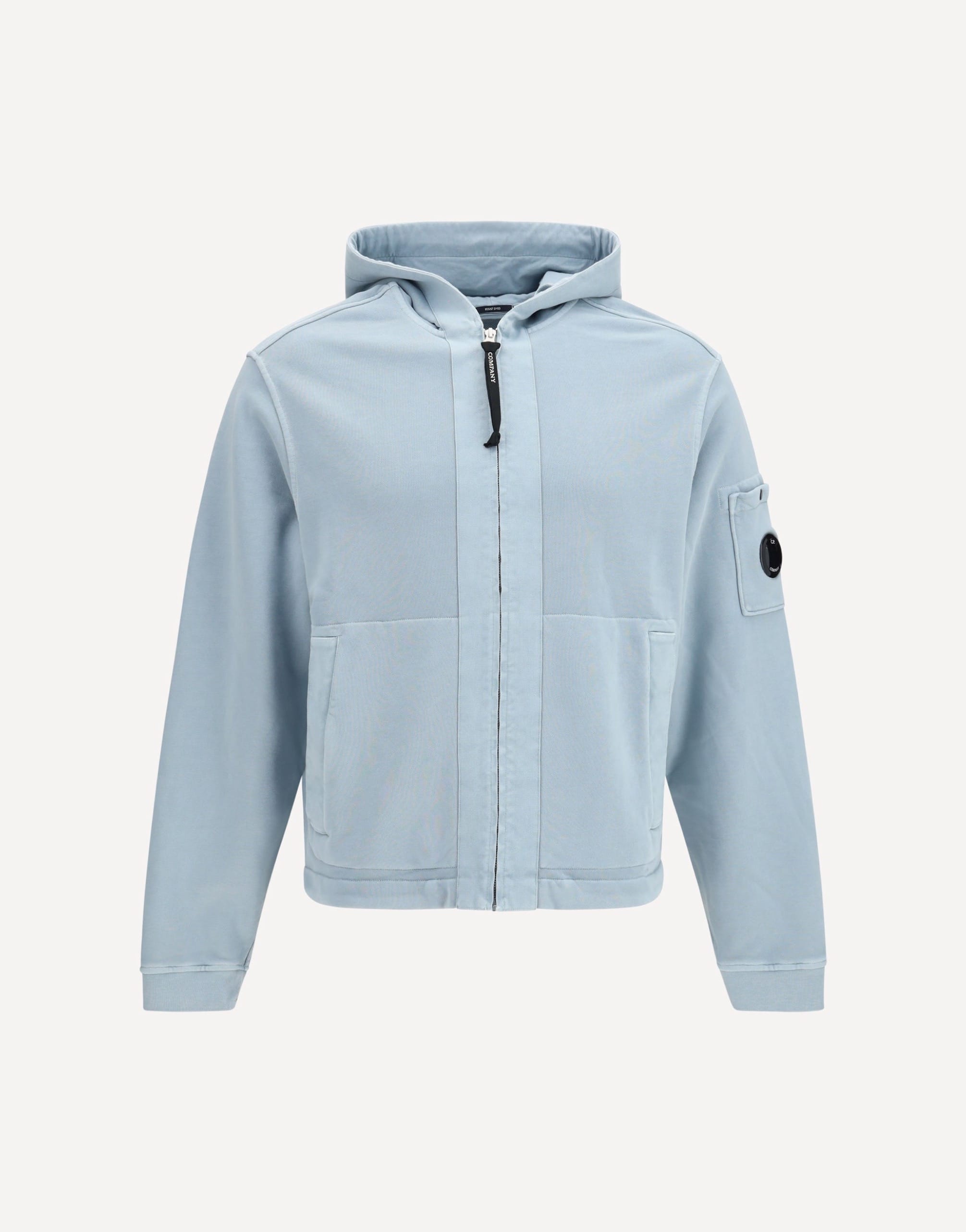C.P. Company Cotton Diagonal Fleece Zip Hooded Sweatshirt