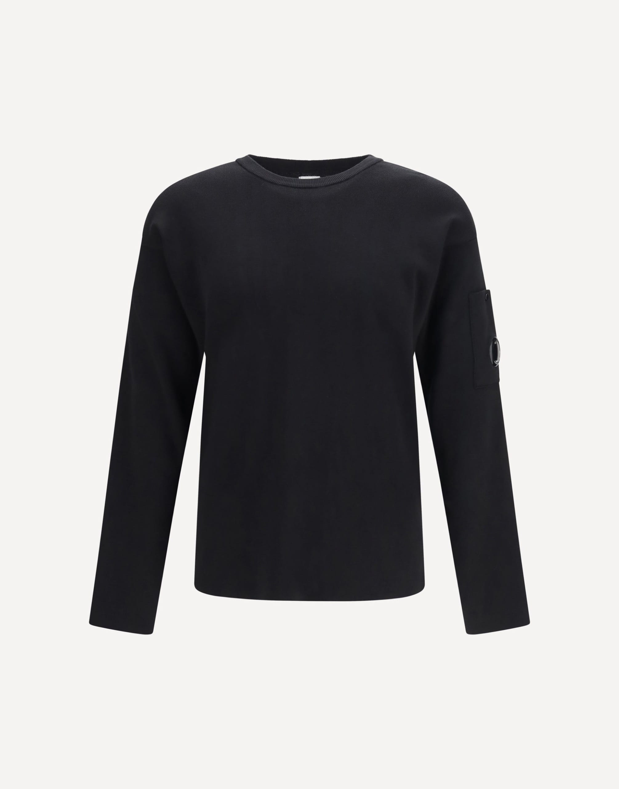 C.P. Company Cotton Sea Island Ribs Crewneck Lens Sweater