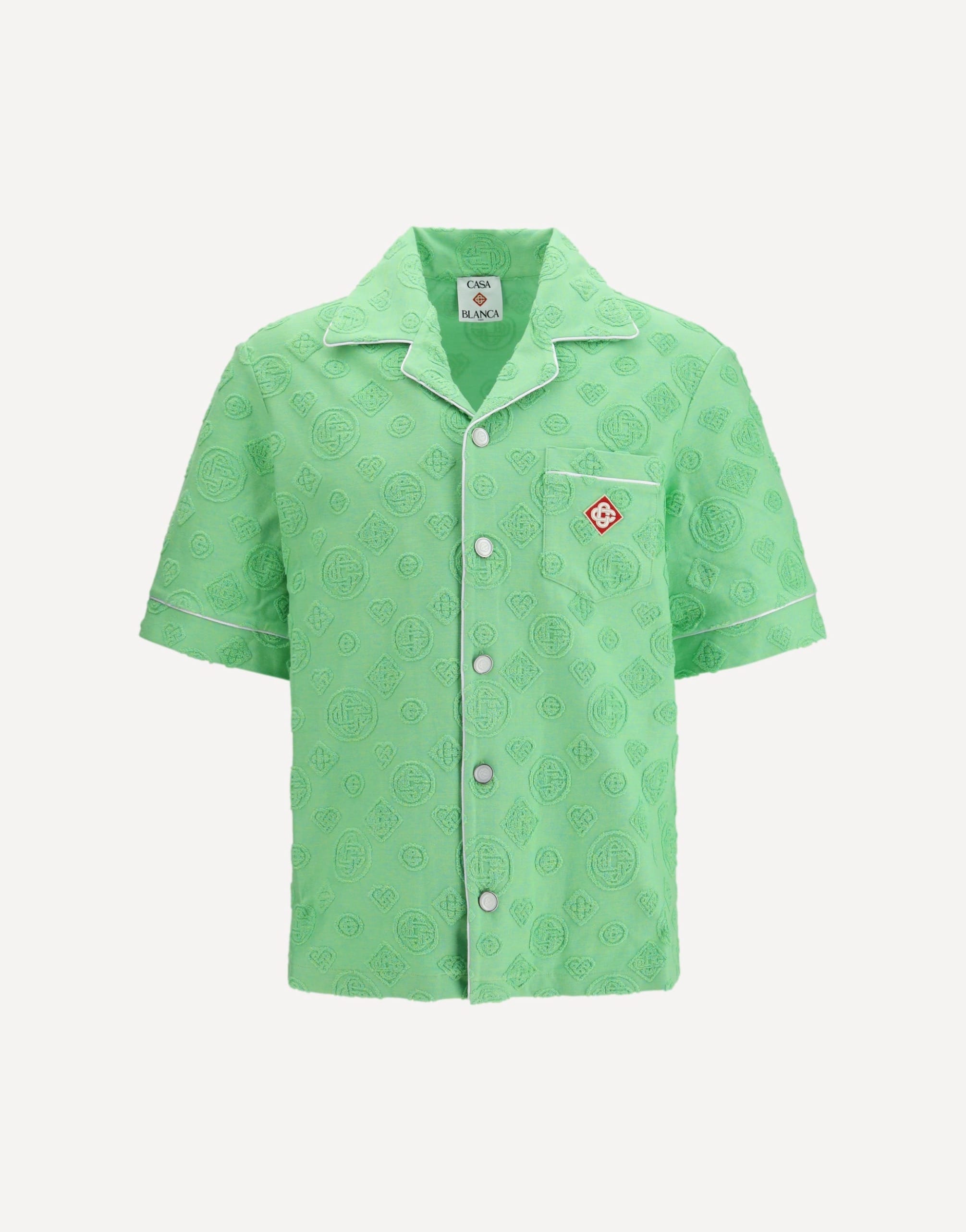 Casablanca Diamond Monogram Print Short-Sleeve Shirt