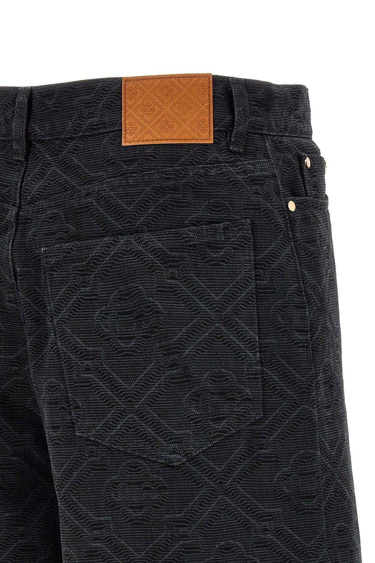 Casablanca Casablanca Laser Monogram Denim Bermuda Shorts