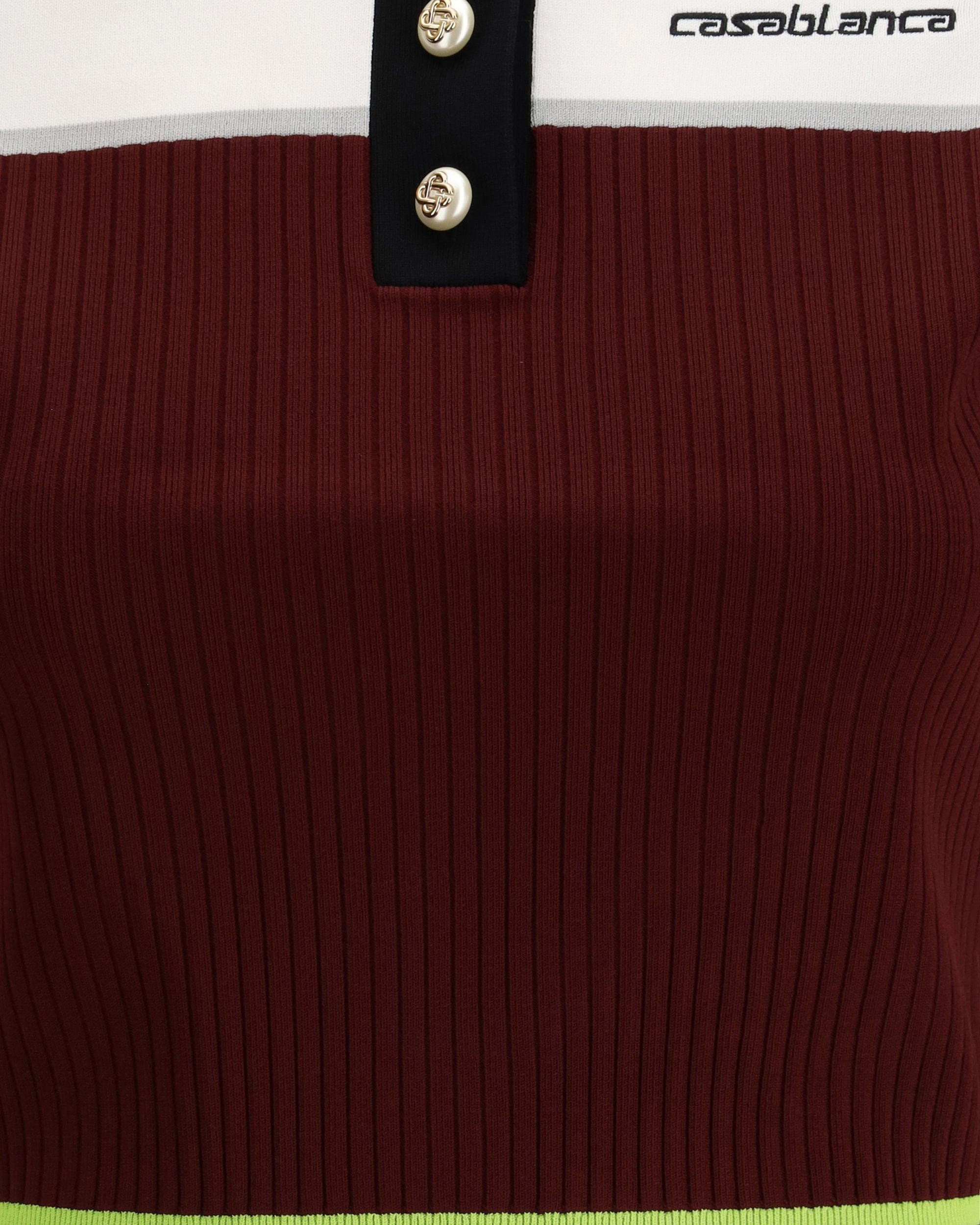 Casablanca Striped Short-Sleeve Polo Shirt