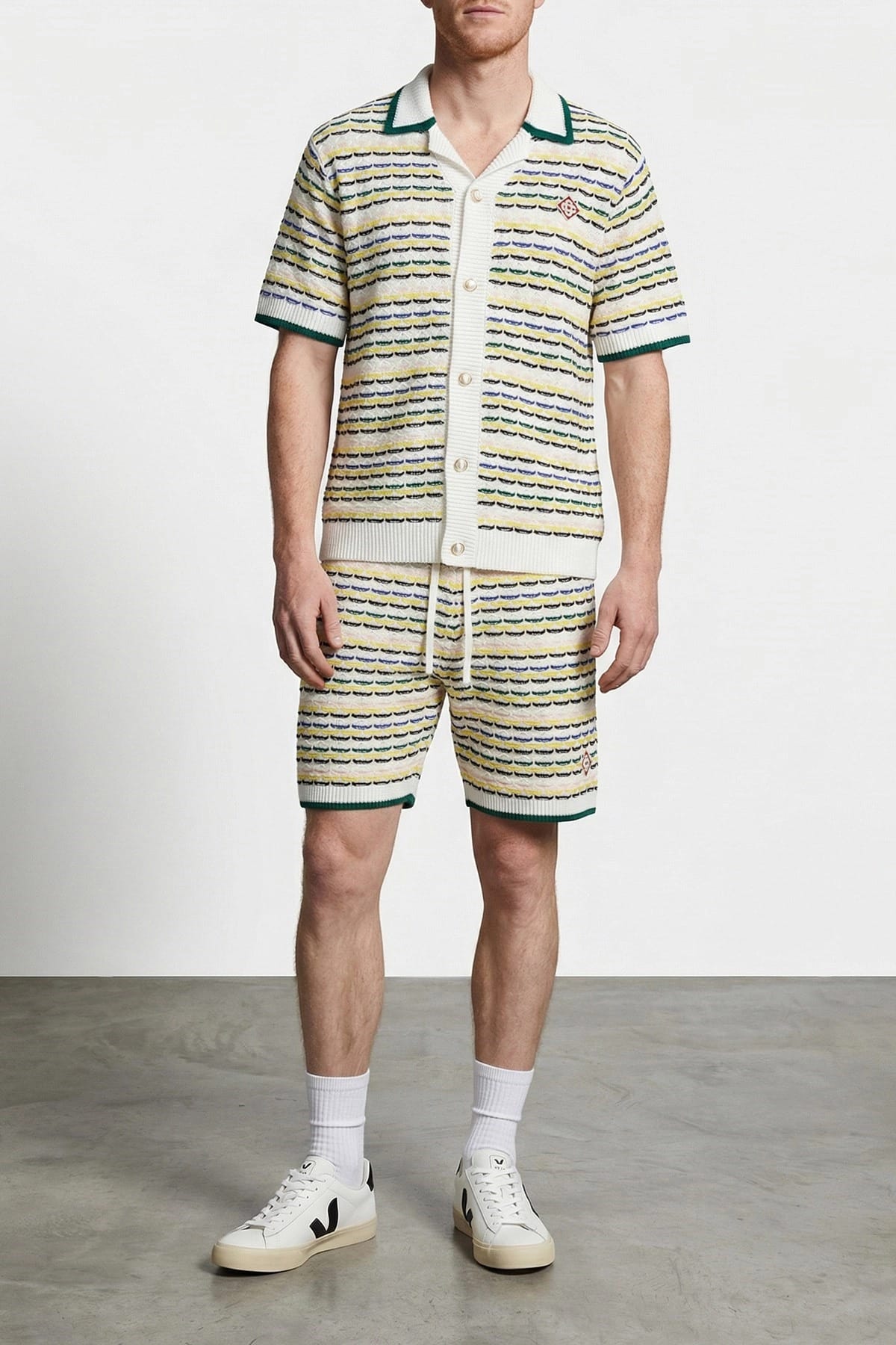 Casablanca Tuck Stitch Short Sleeve Shirt - alternate view