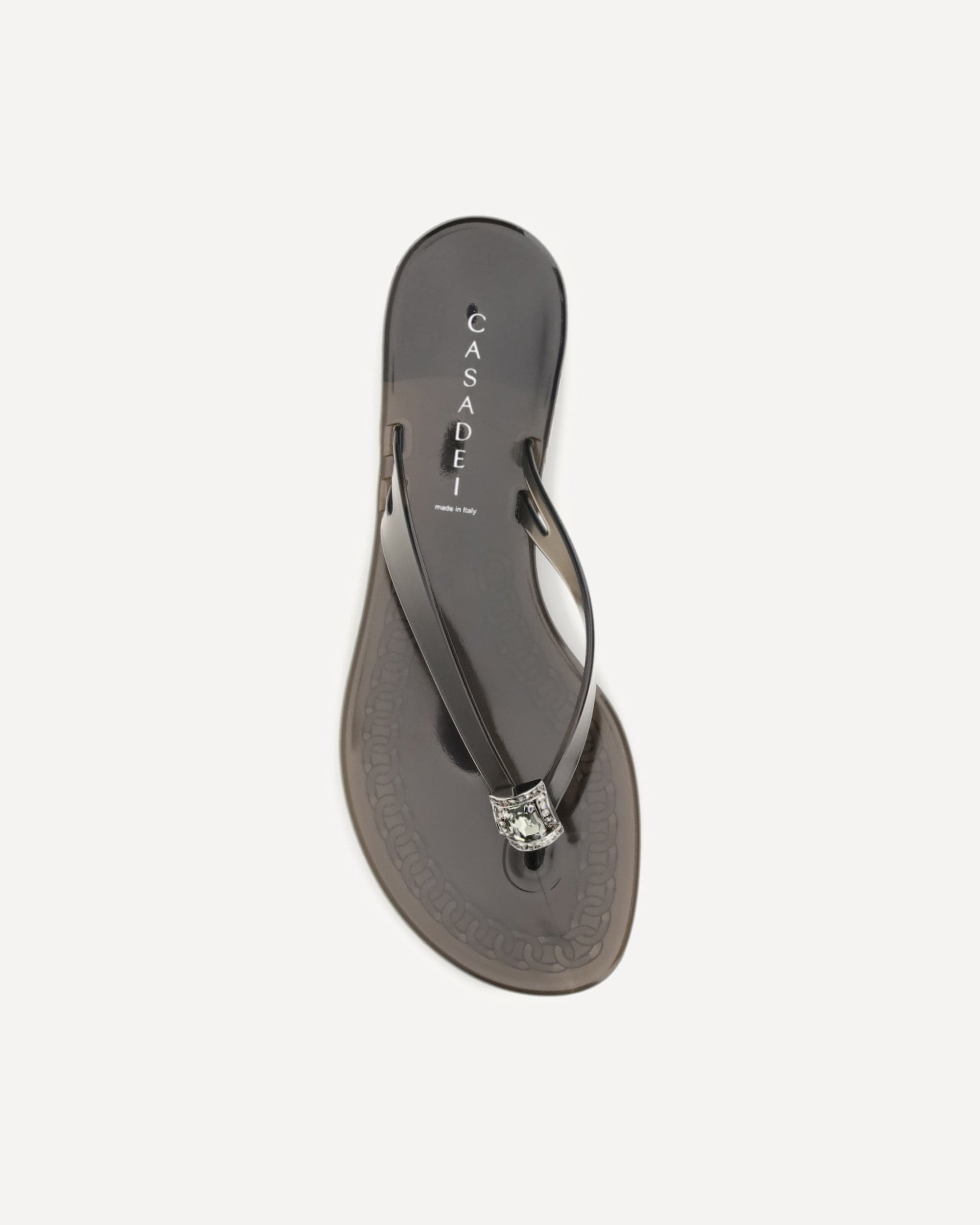 Casadei Thong Sandals With Rhinestone Clip