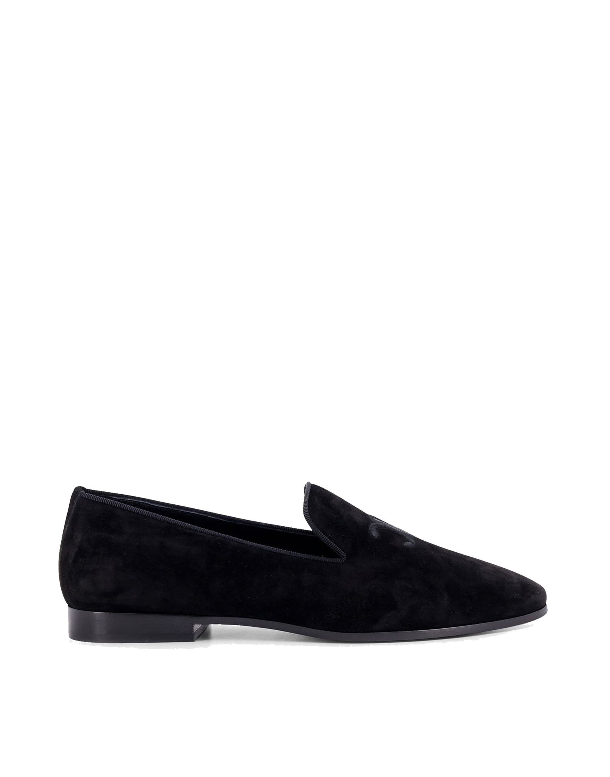 Celine Velvet Loafers With Embroidered Triomphe Logo