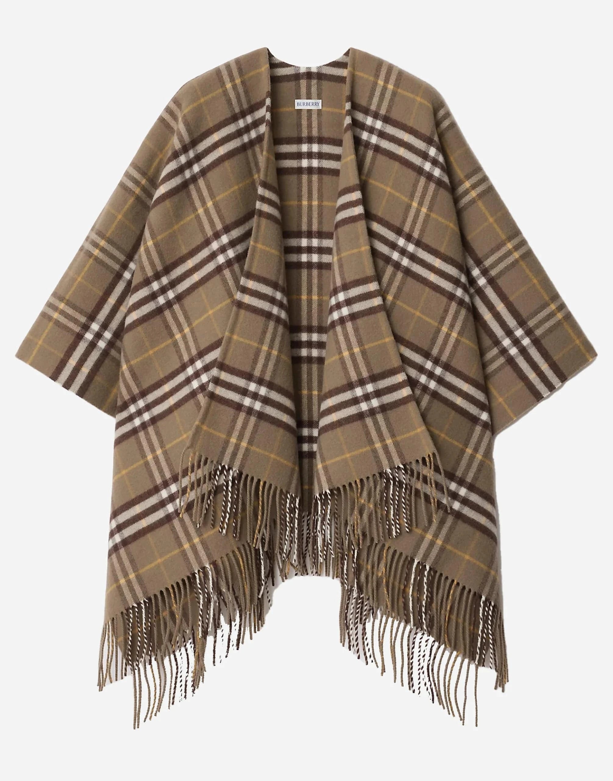 博柏利格纹羊绒披肩