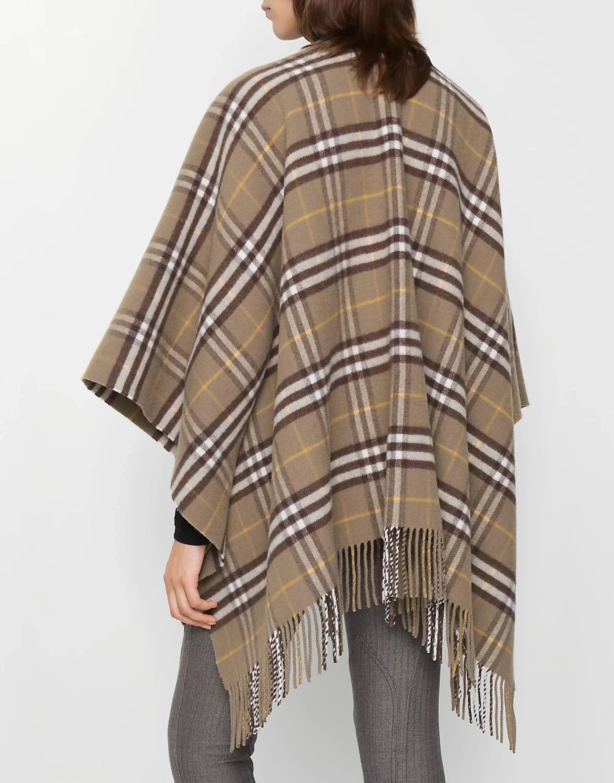 博柏利格纹羊绒披肩