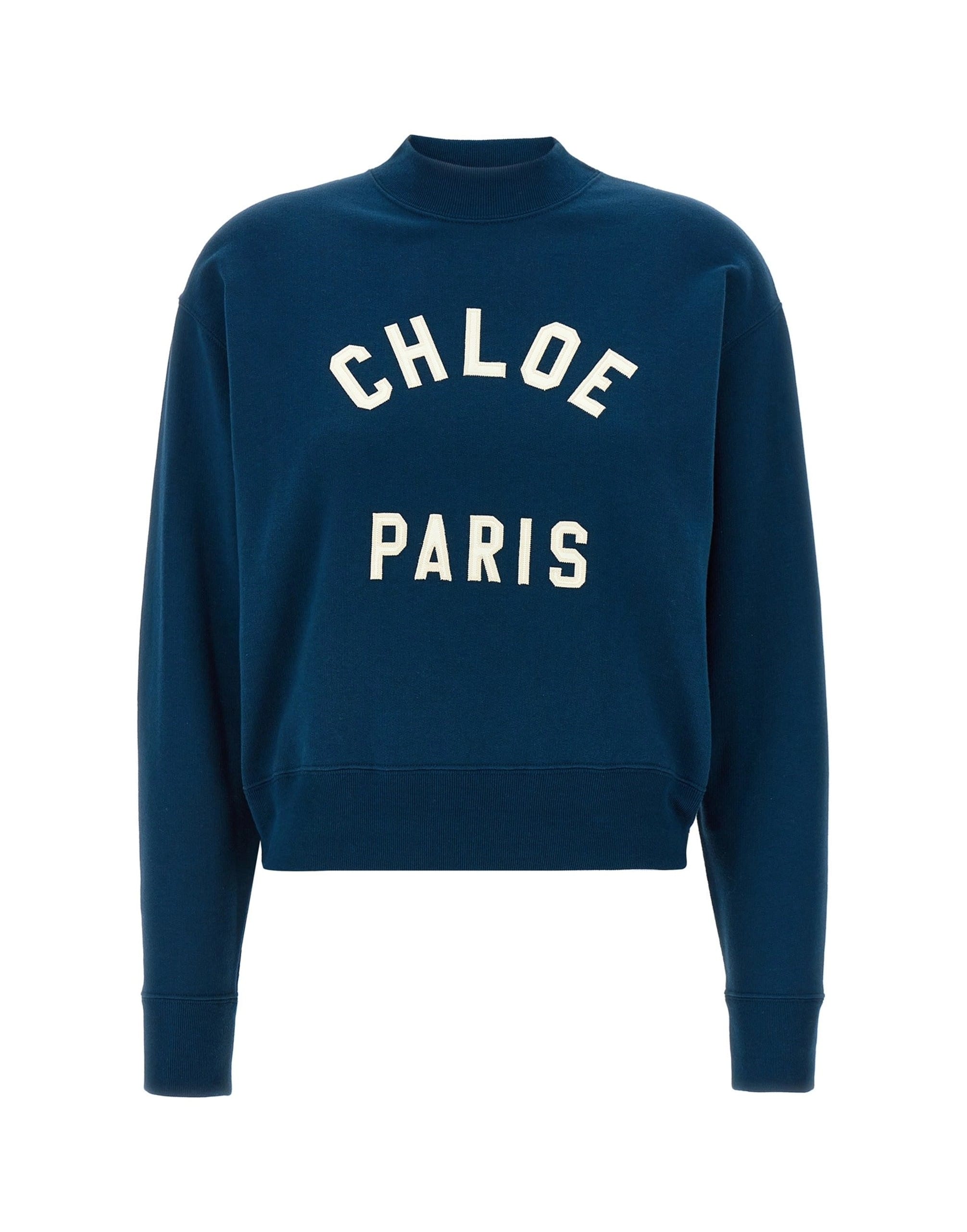 Chloé Chloé Blue Logo Patch Sweatshirt