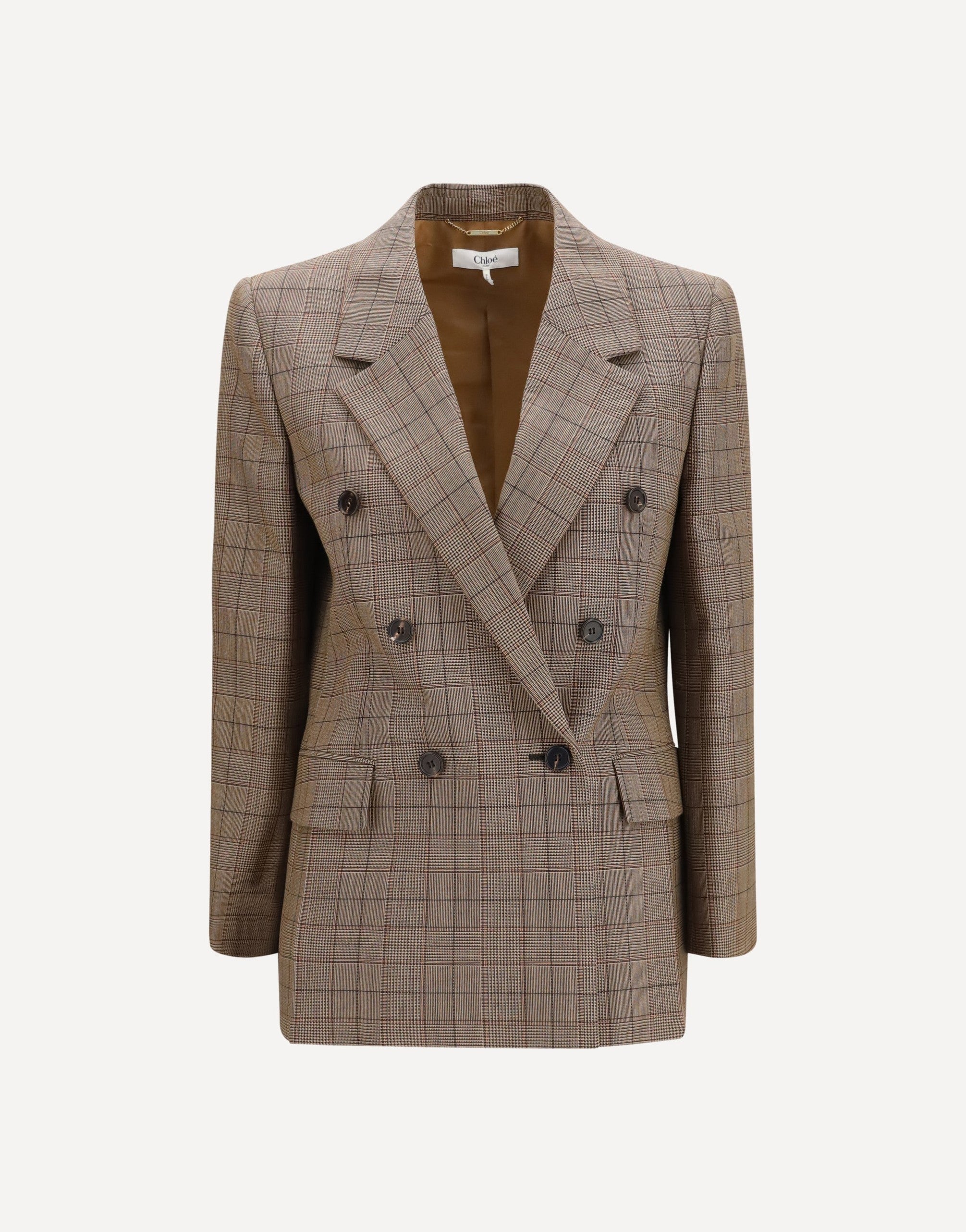 Chloé Checked Double-Breasted Blazer