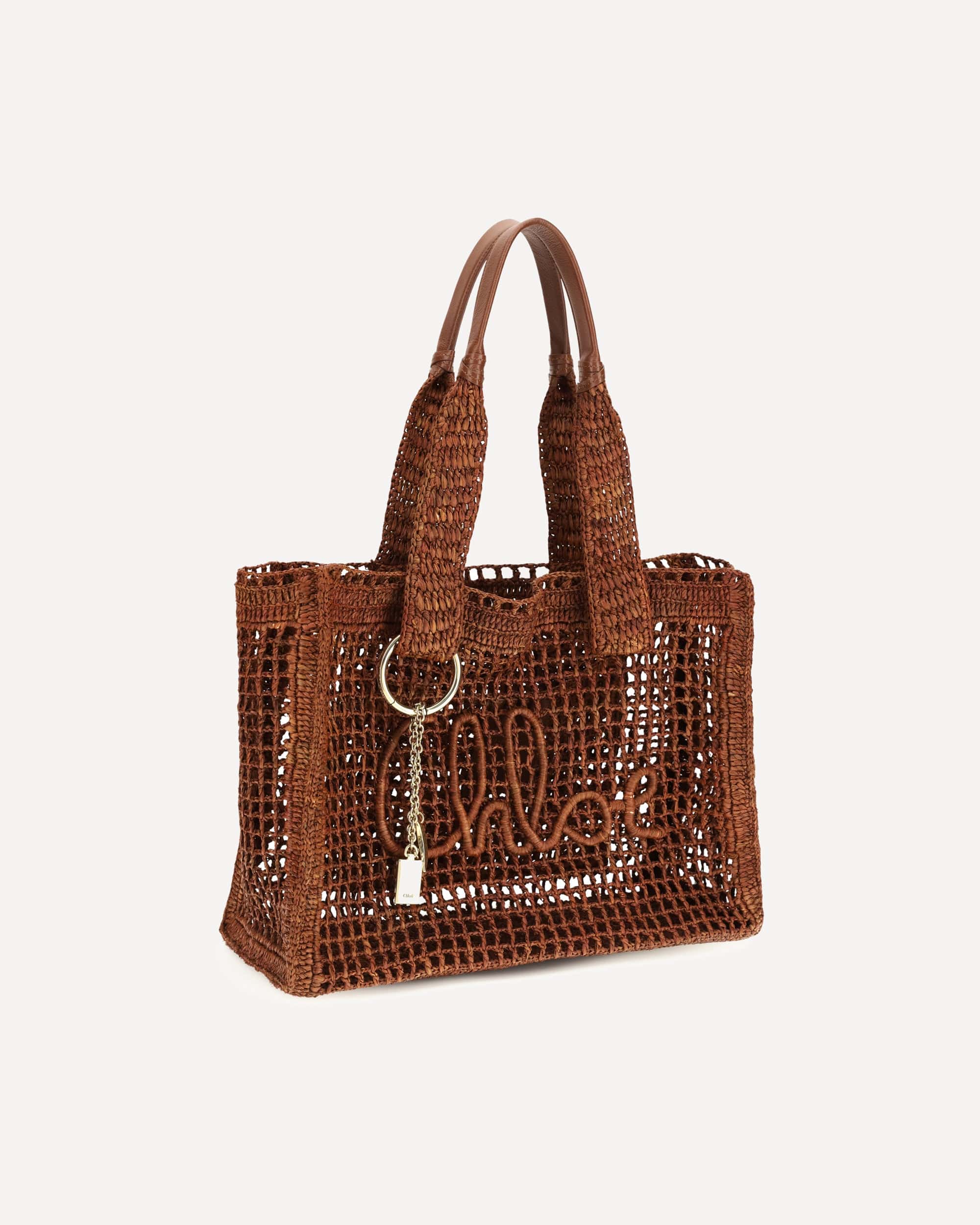 Chloé East-West Summer Banana Raffia Tote Bag