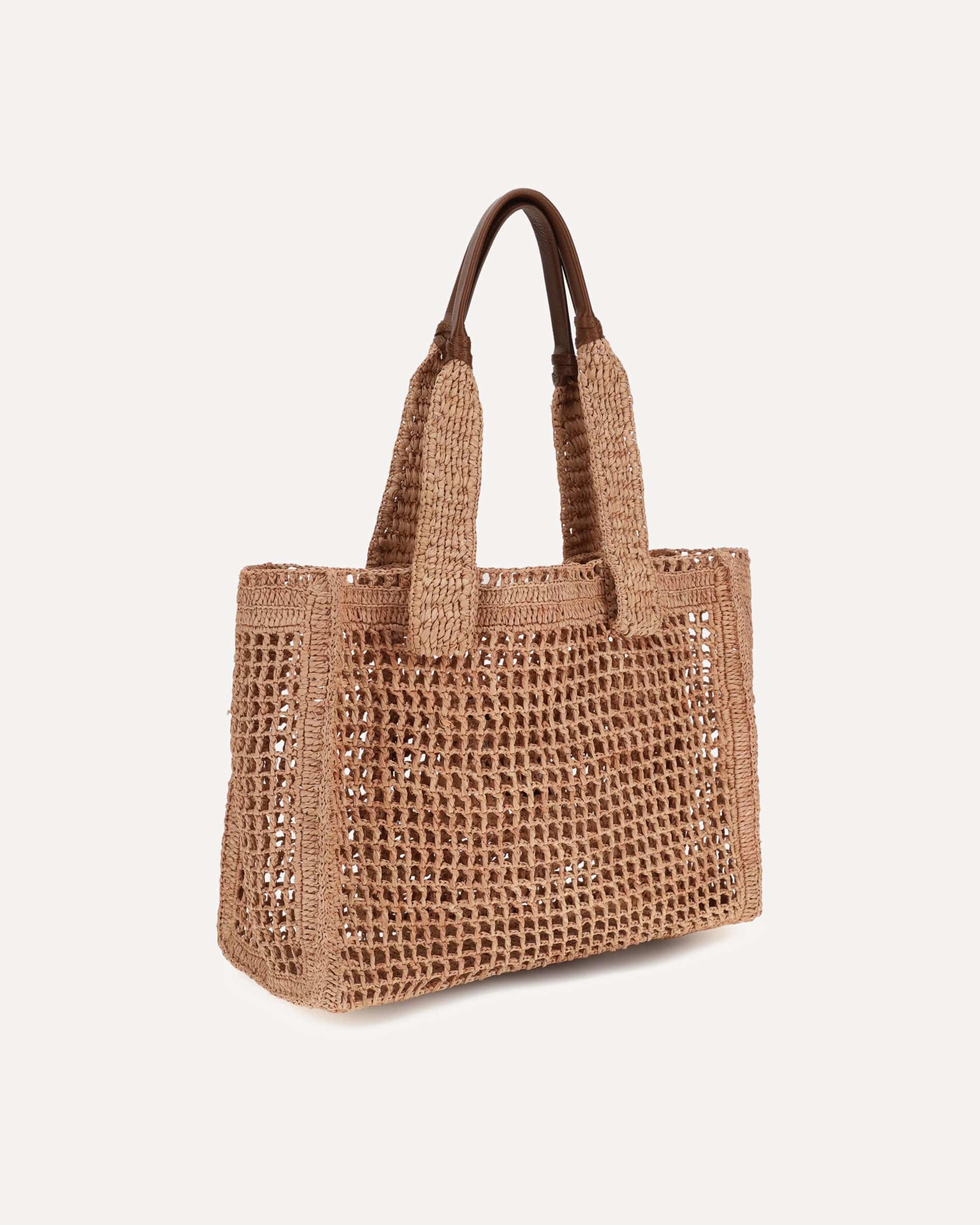 Chloé East-West Summer Banana Raffia Tote Bag