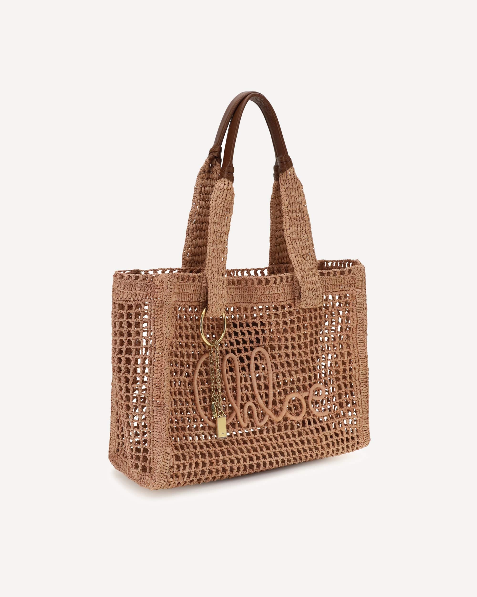Chloé East-West Summer Banana Raffia Tote Bag