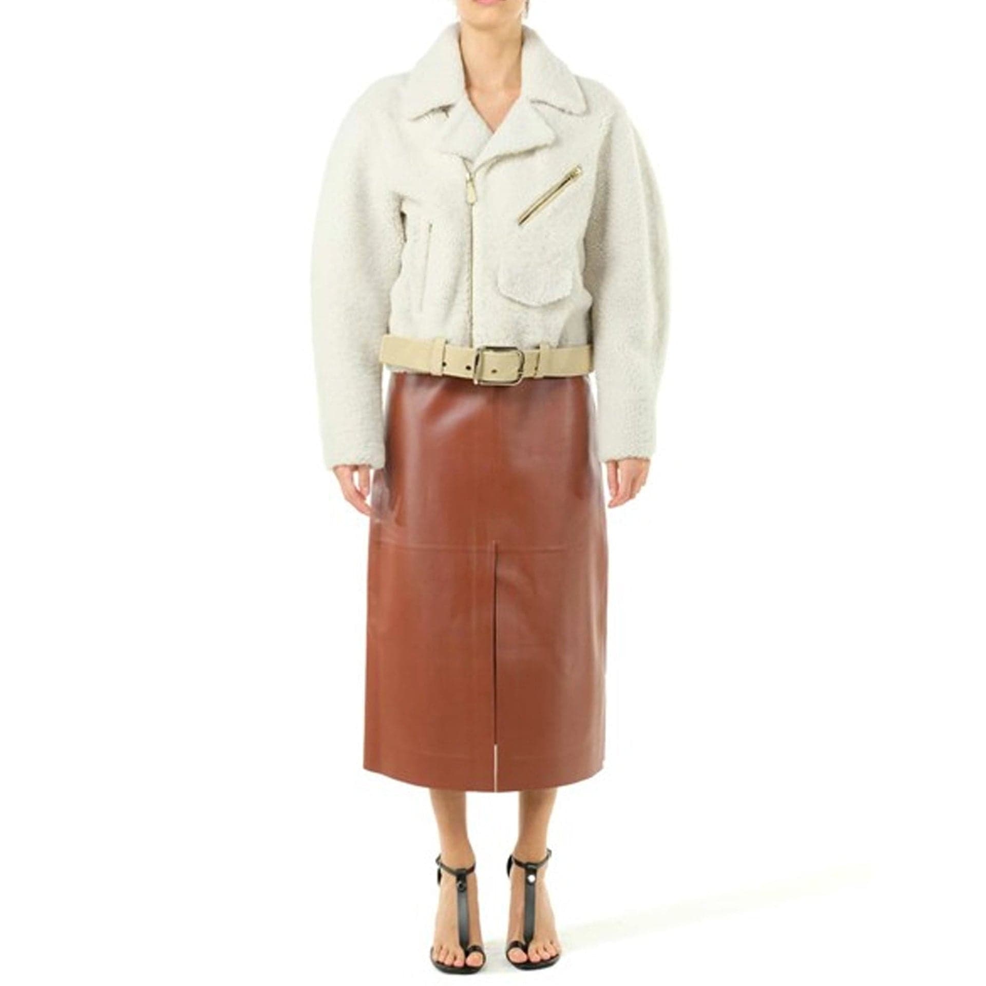 Chloé Faux Fur Jacket With Removable Belt - alternate view