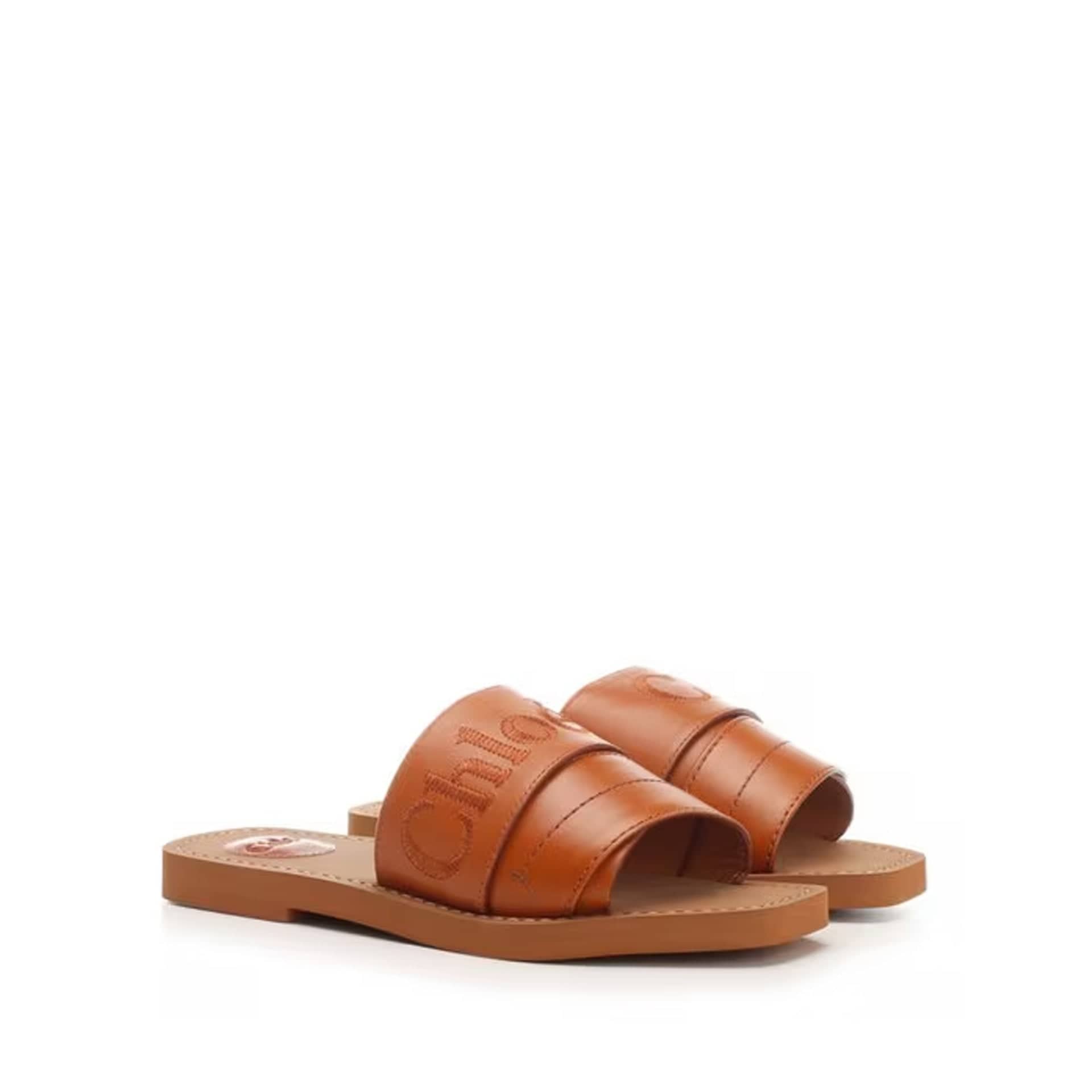 Chloé Logo Woody Flat Sandals