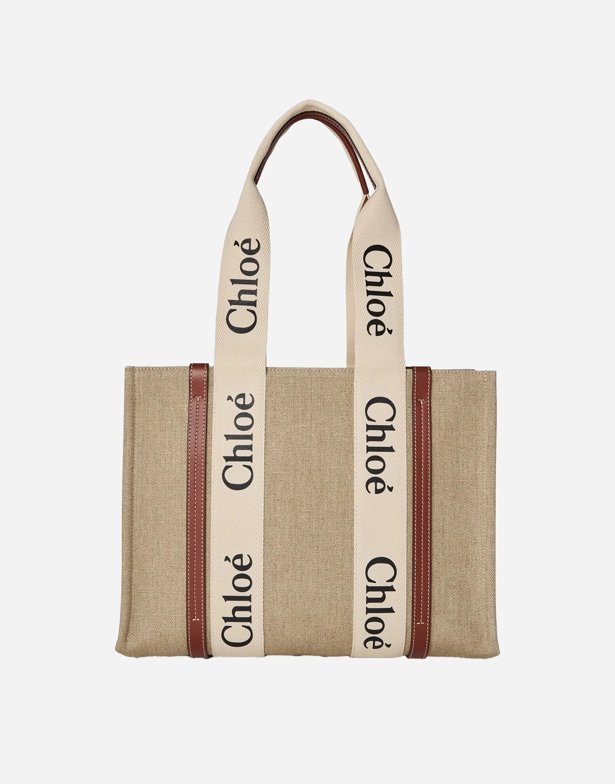 Chloé Medium Woody Canvas Tote Bag