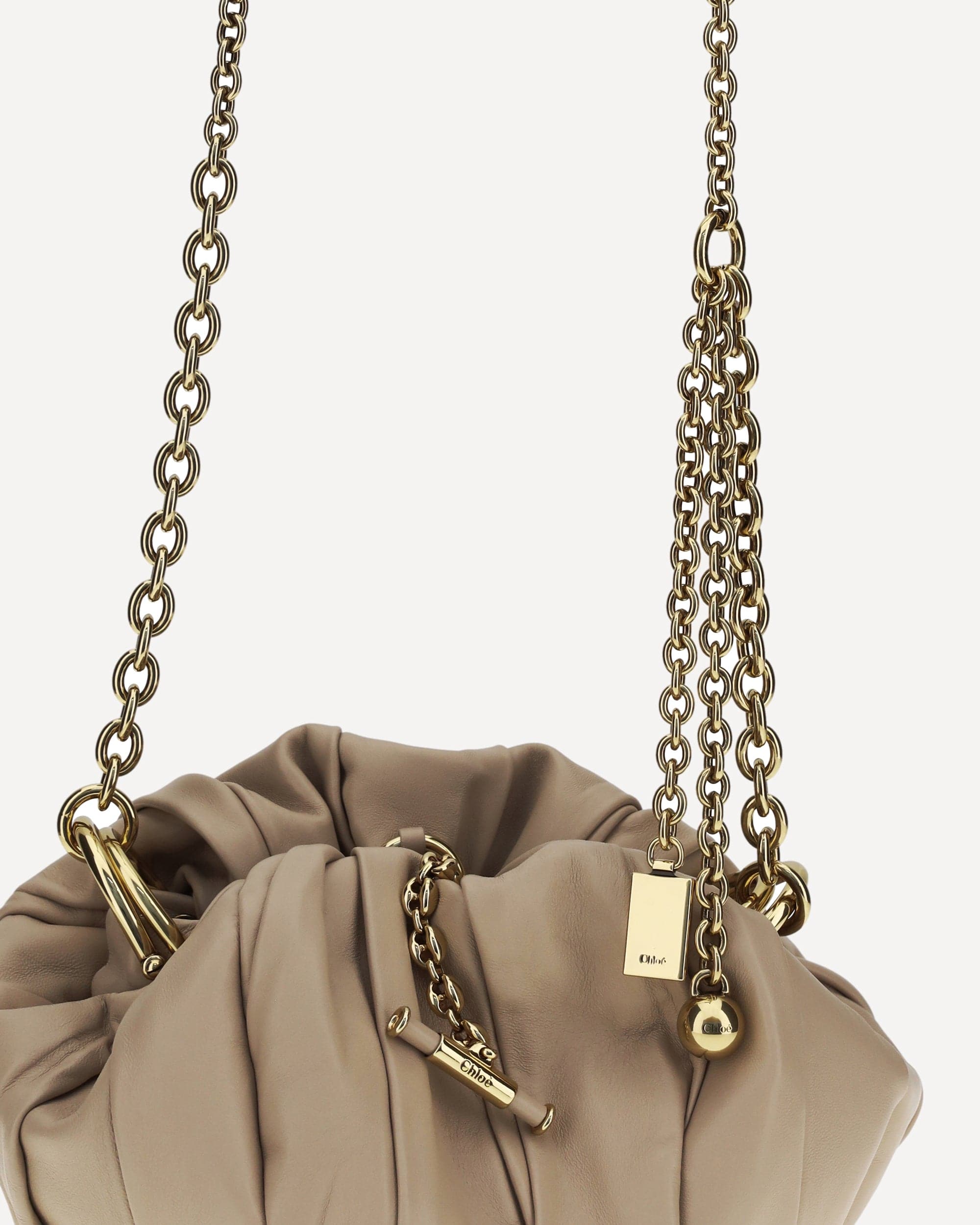 Chloé Plissé Pleated Leather Shoulder Bag
