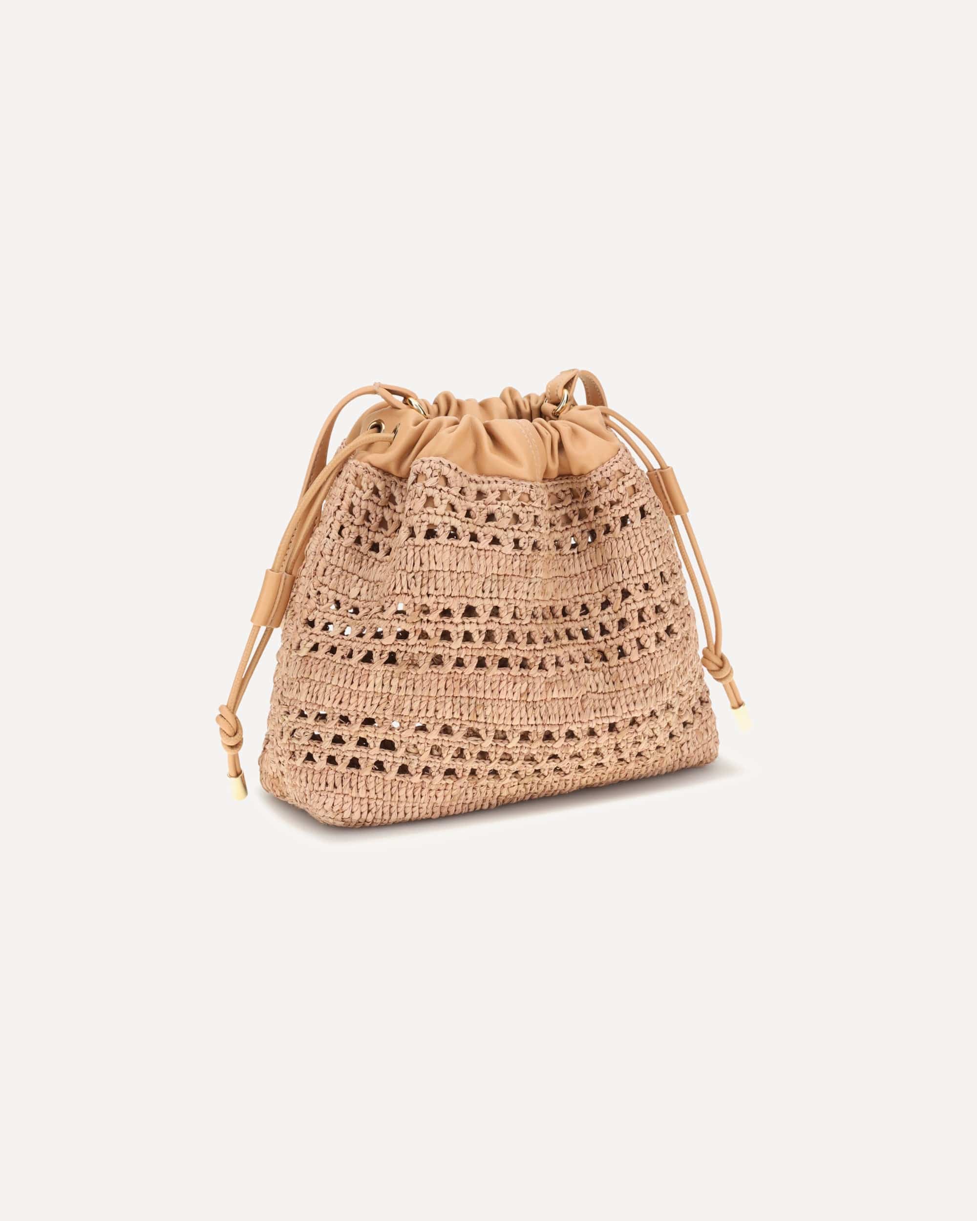 Chloé Chloé Raffia Drawstring Shoulder Bag