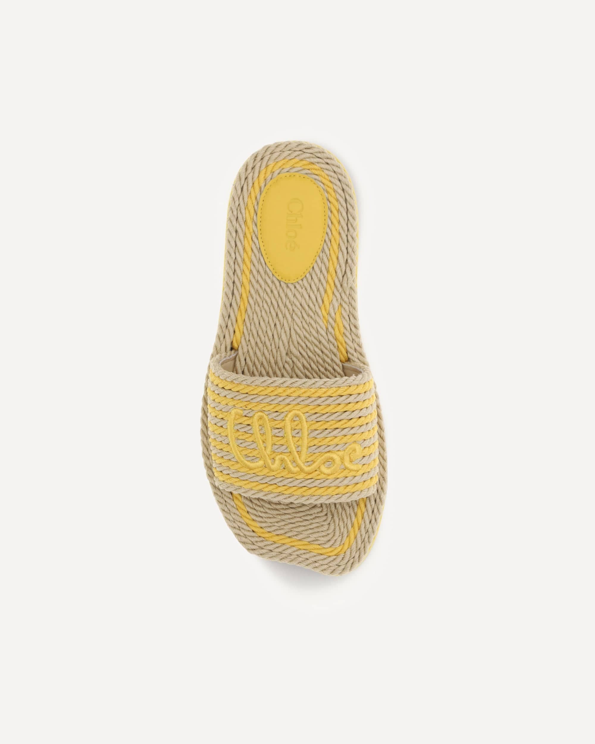 Chloé Raffia Sand Mules With Wavy Sole