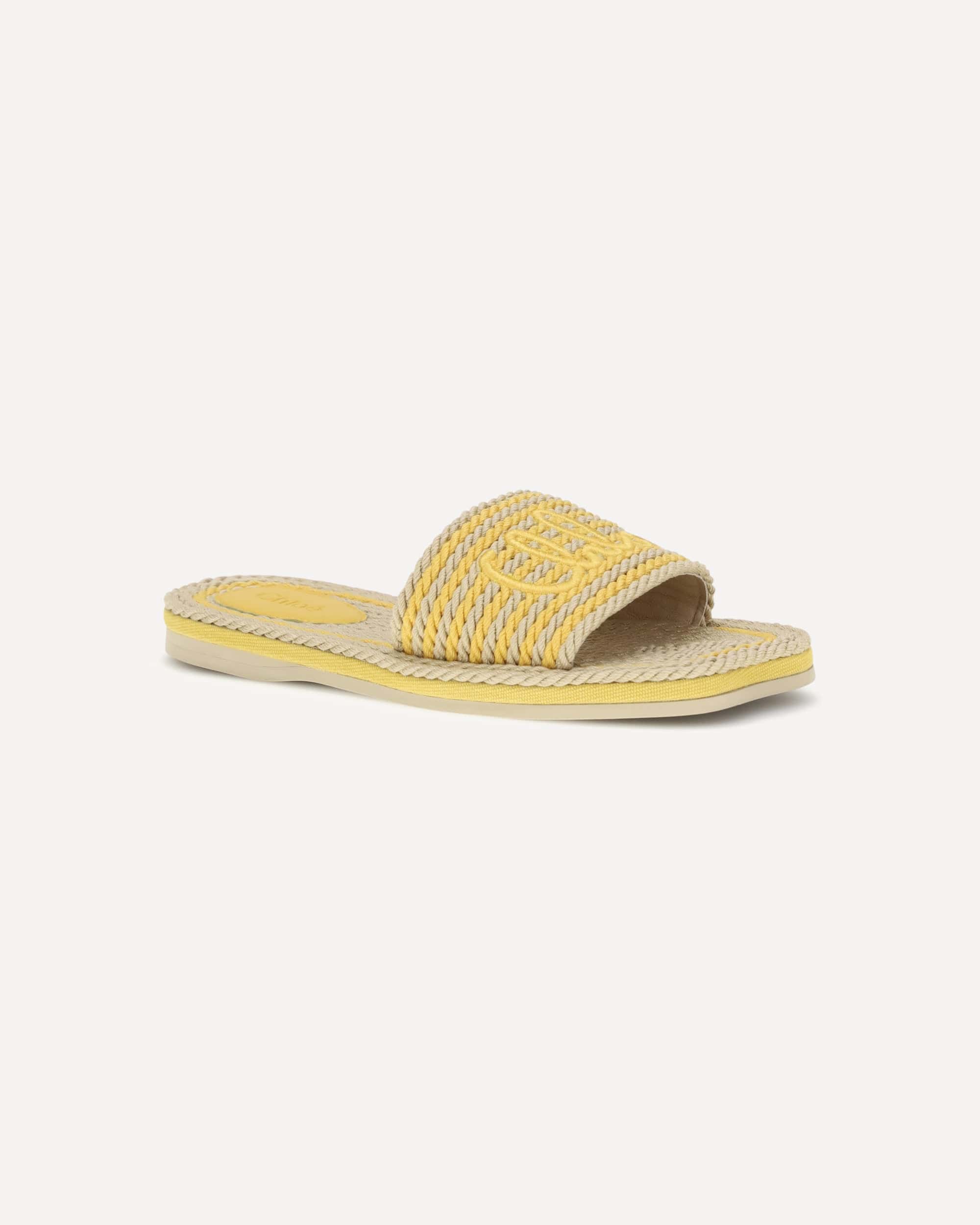 Raffia-Mules in Sand mit gewellter Sohle - alternate view