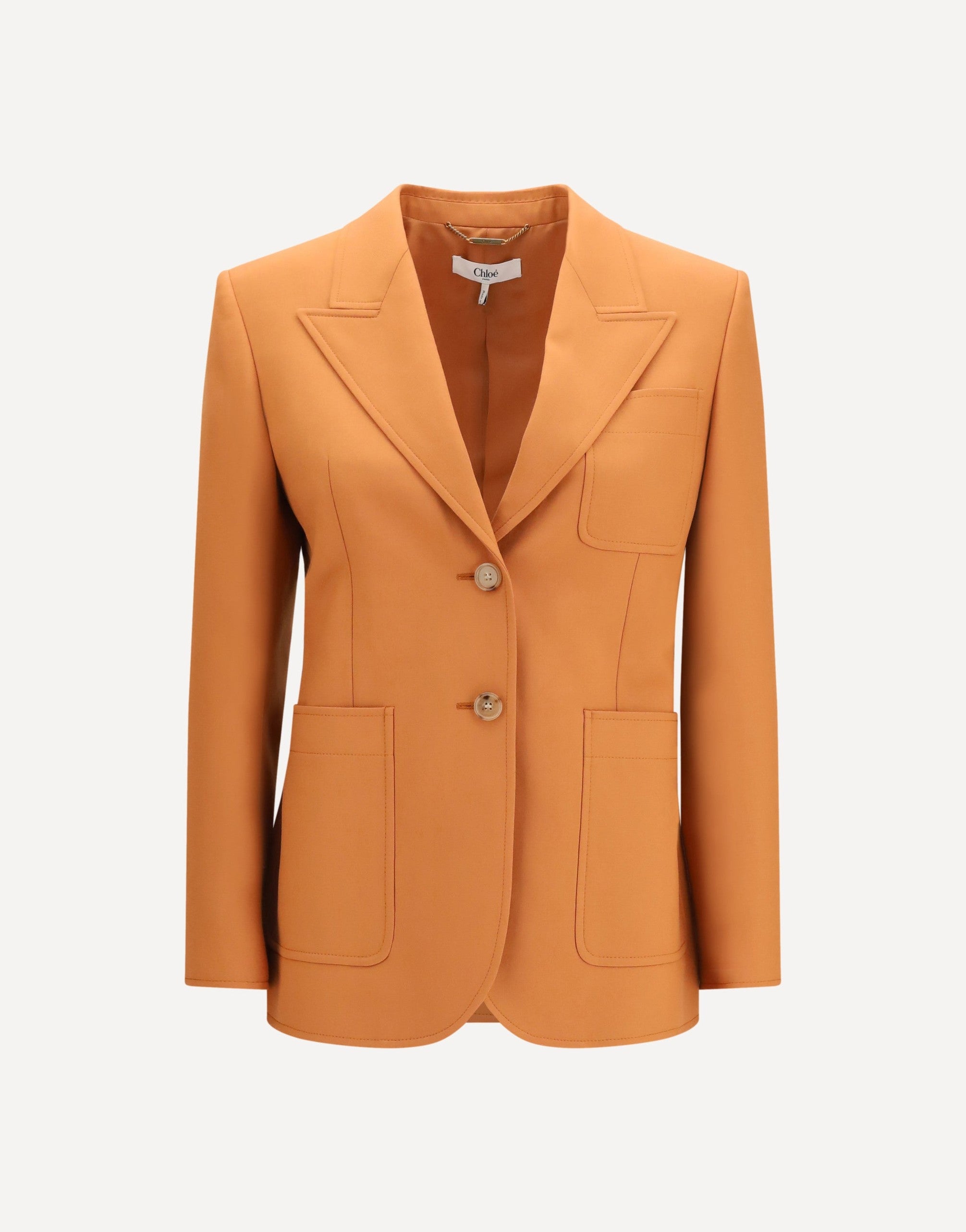 Chloé Straight-Cut Wool Gabardine Blazer