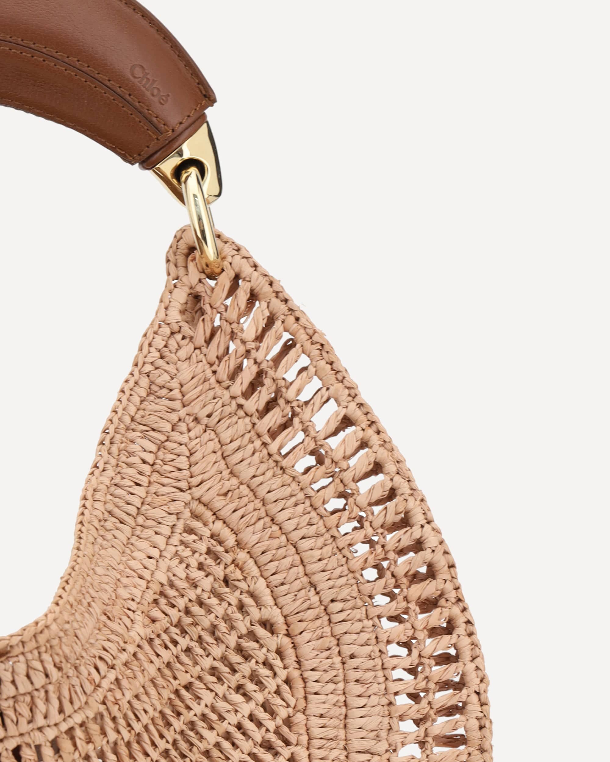 Chloé Summer Banana Raffia Shoulder Bag