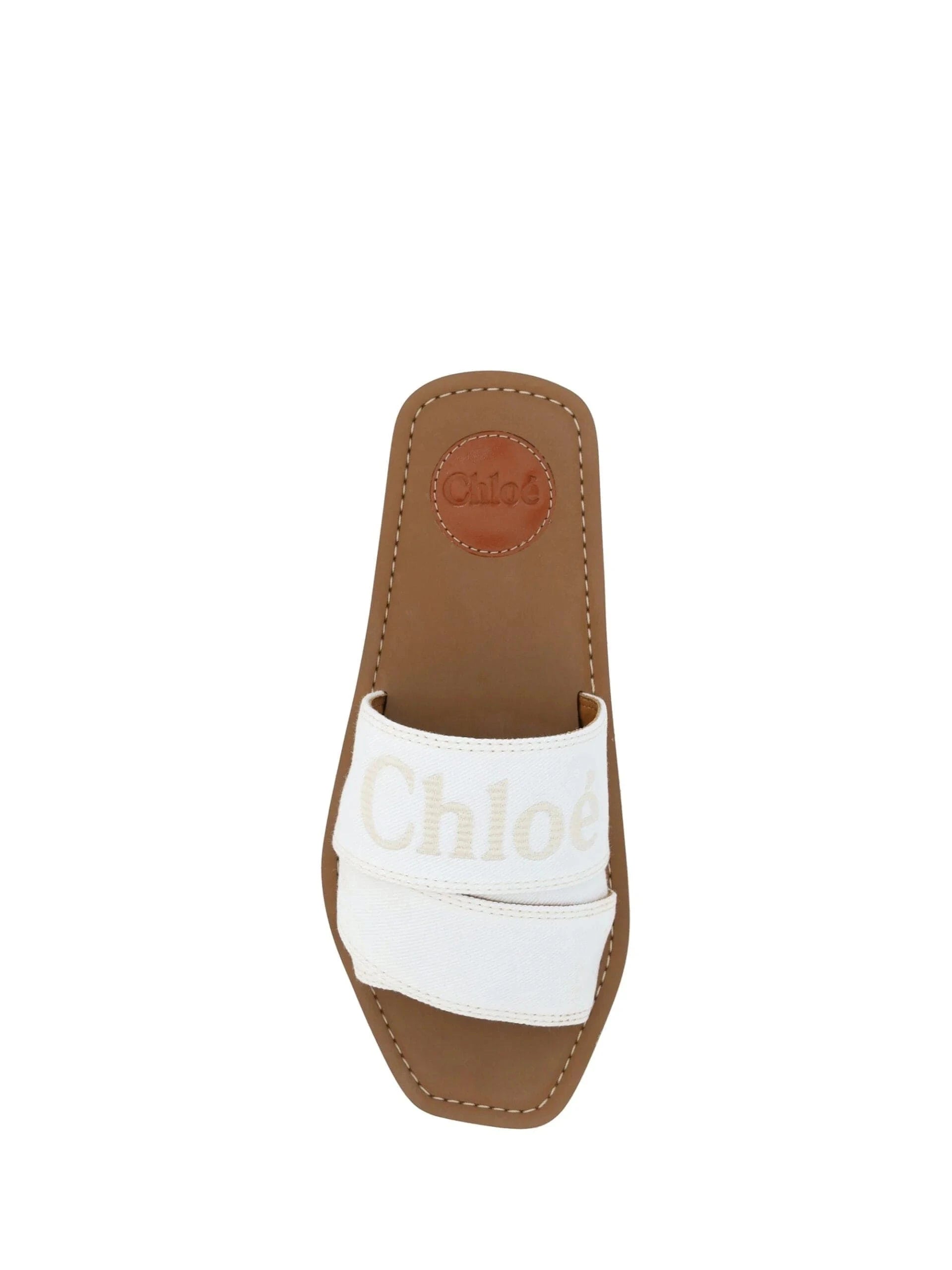 Chloé Woody Logo-Embroidered Slides