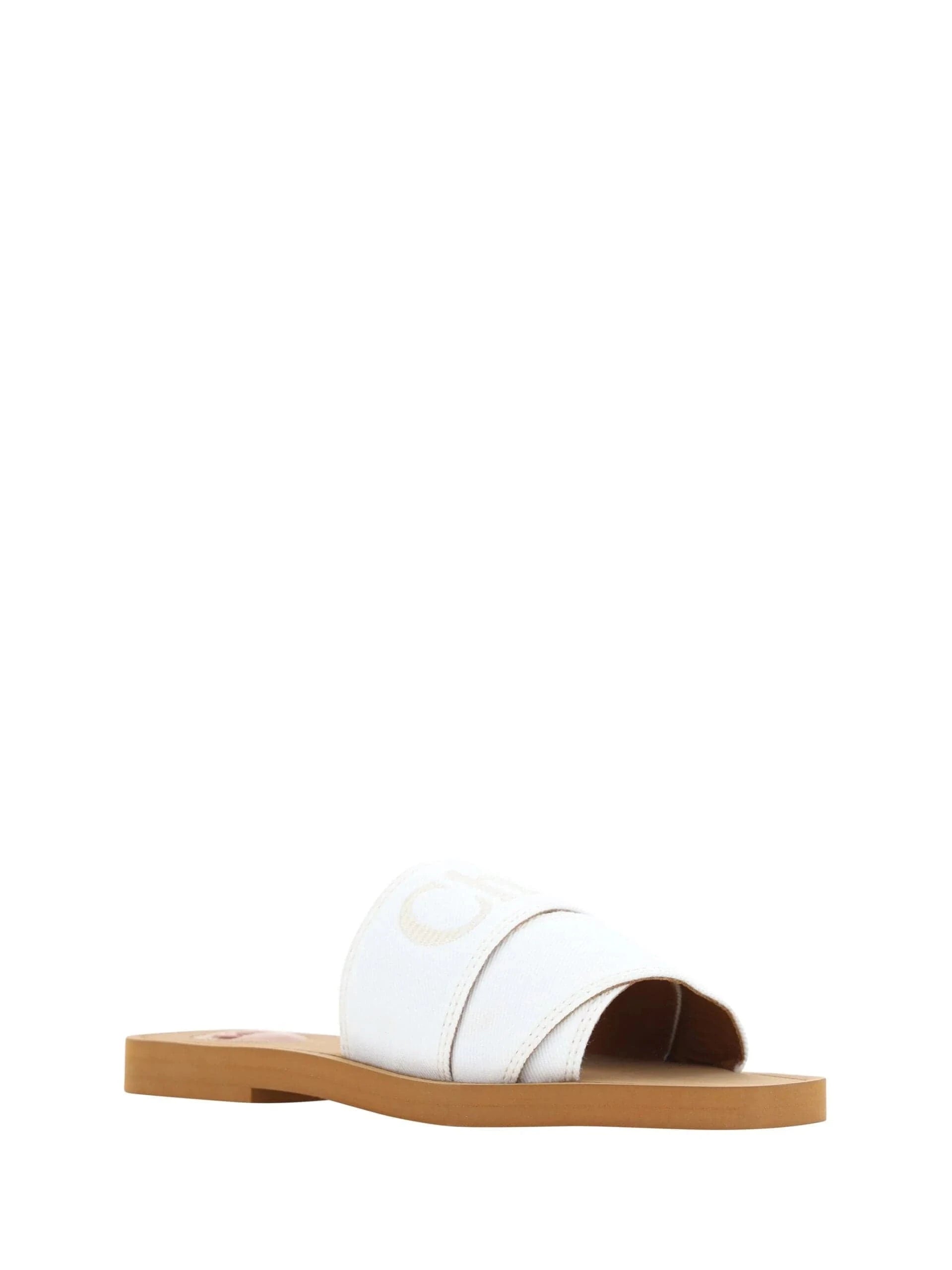 Chloé Woody Logo-Embroidered Slides