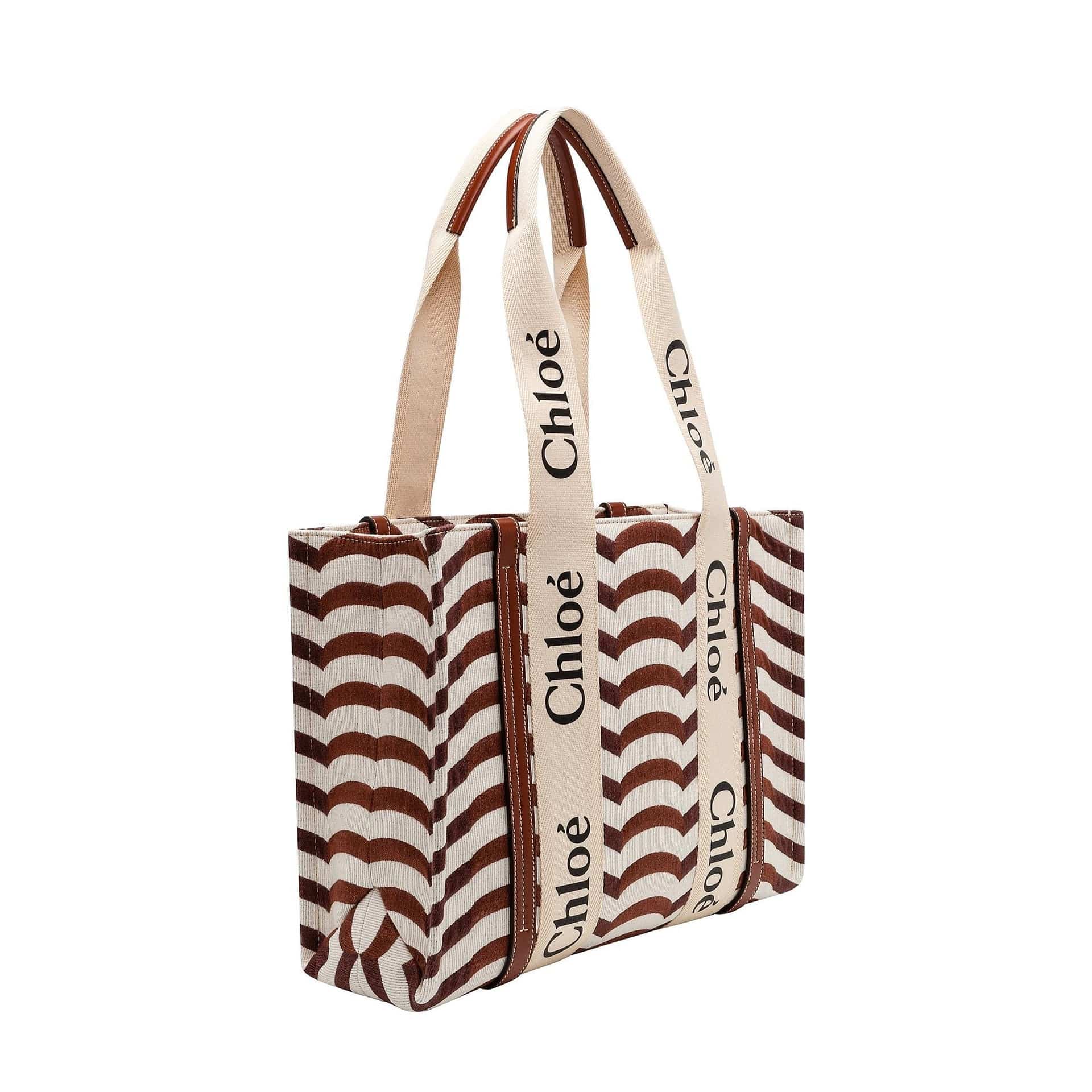 Chloé Woody Medium Linen Tote Bag