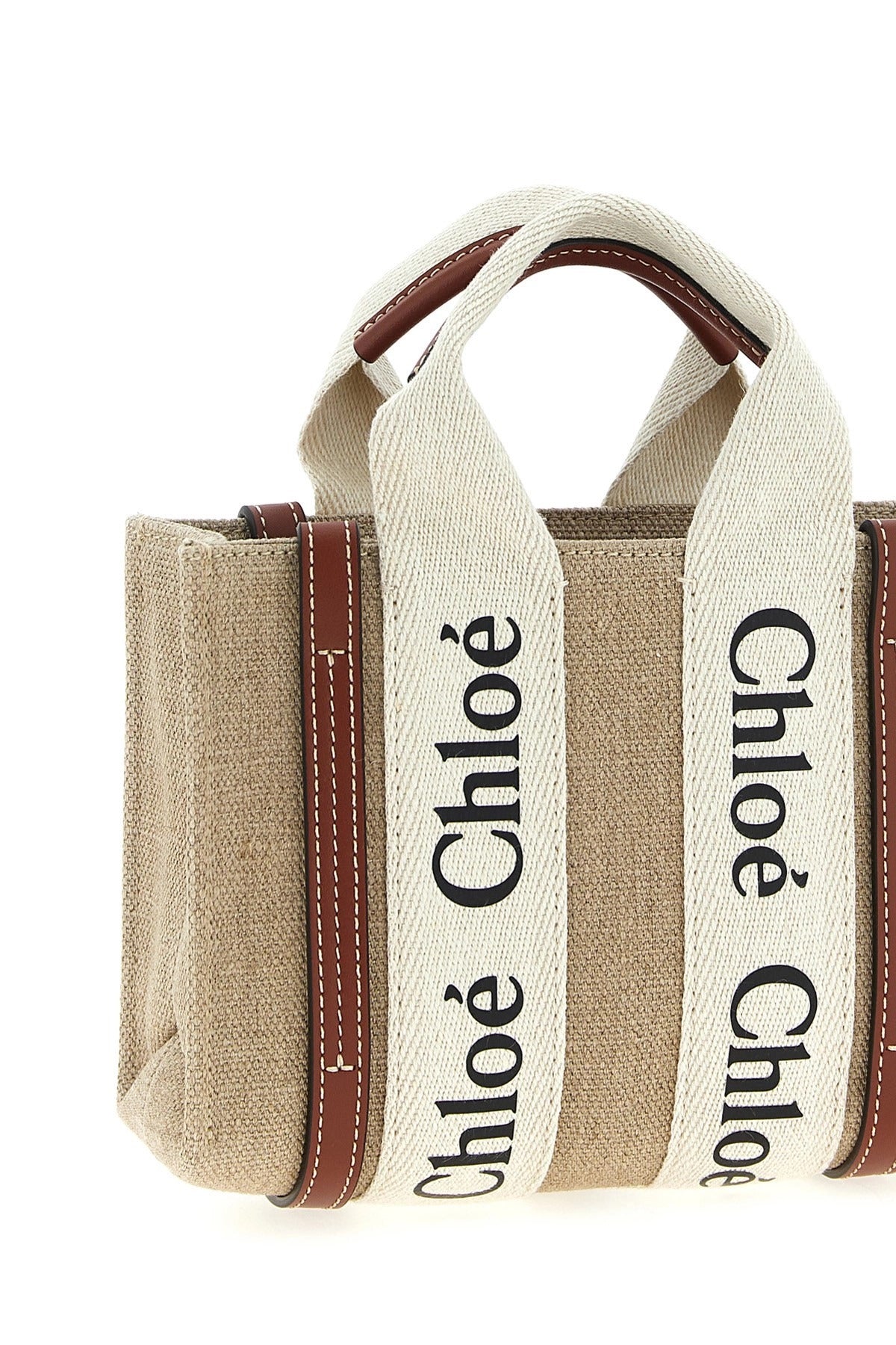 Chloé Woody Mini Canvas Handbag