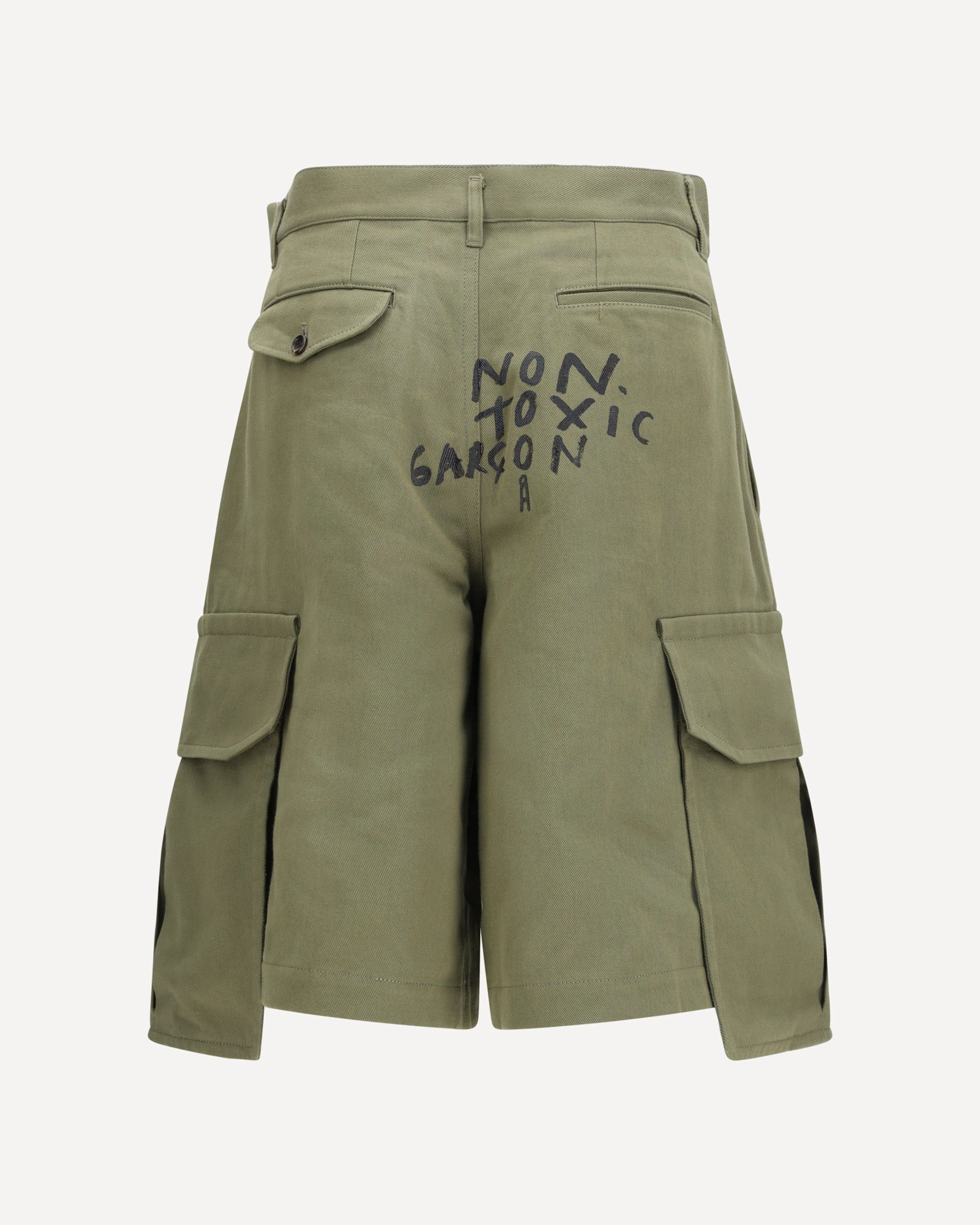 Comme Des Garçons Cargo Shorts With Print