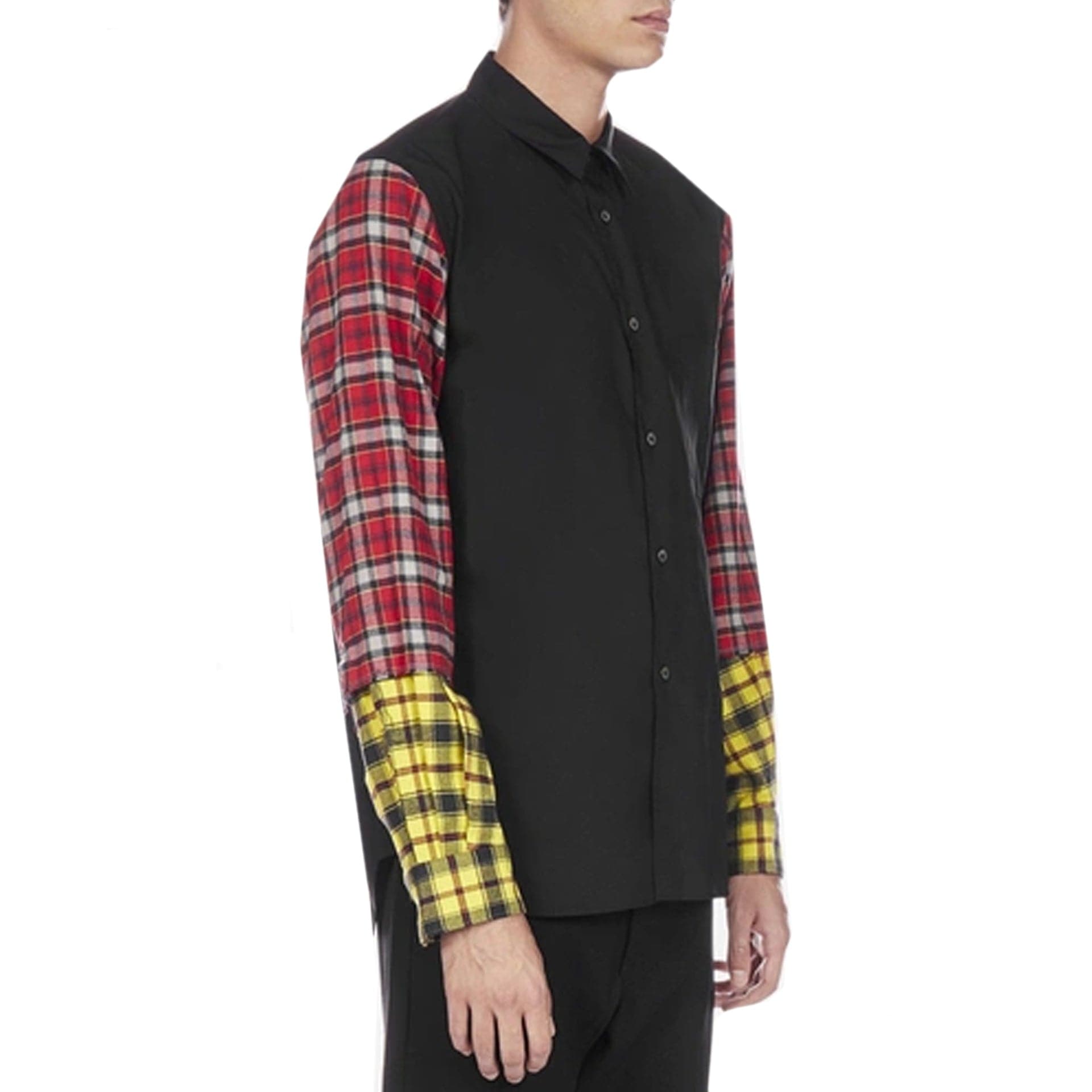 Comme Des Garçons Checked Sleeve Cotton Shirt - alternate view