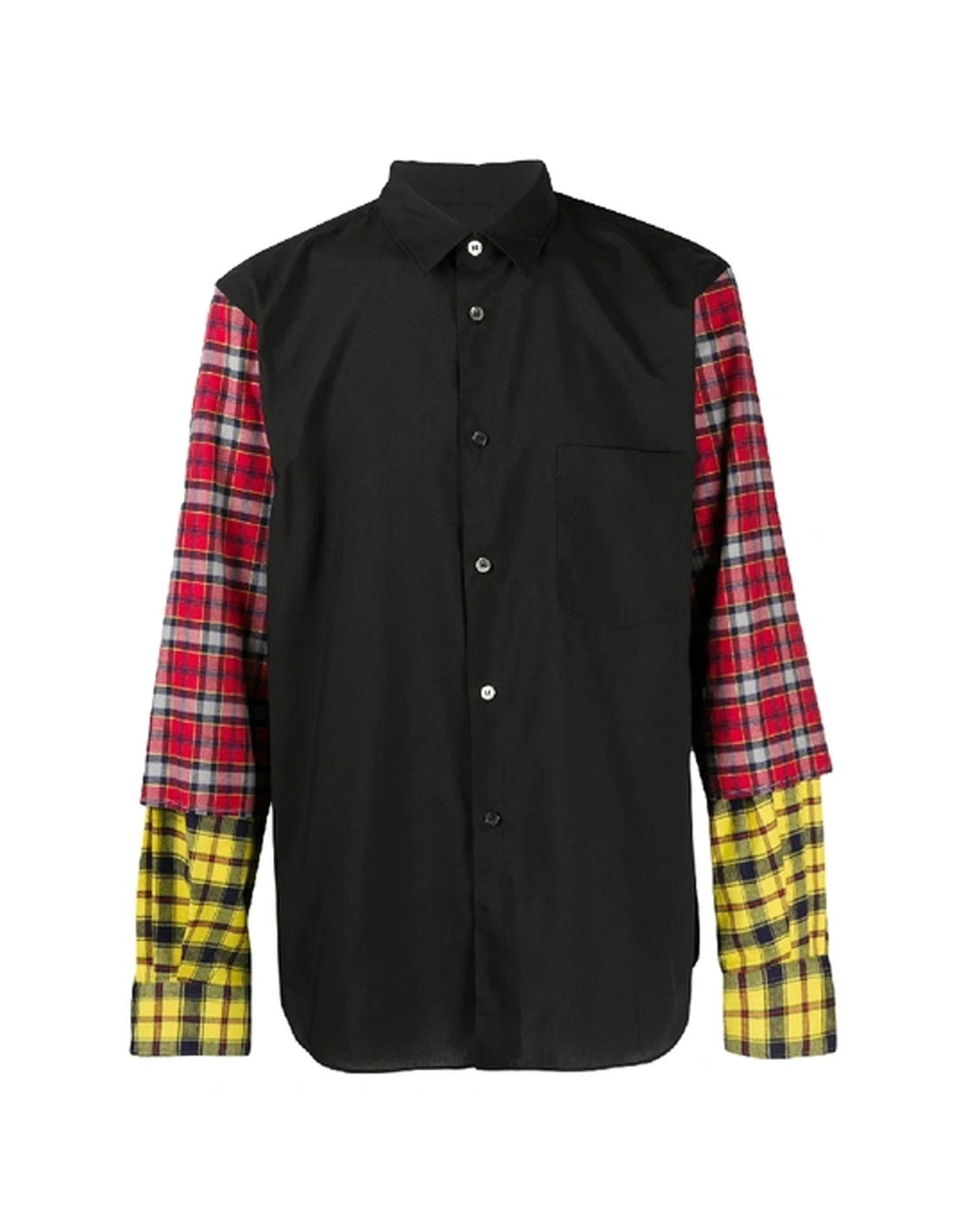 Comme Des Garçons Checked Sleeve Cotton Shirt