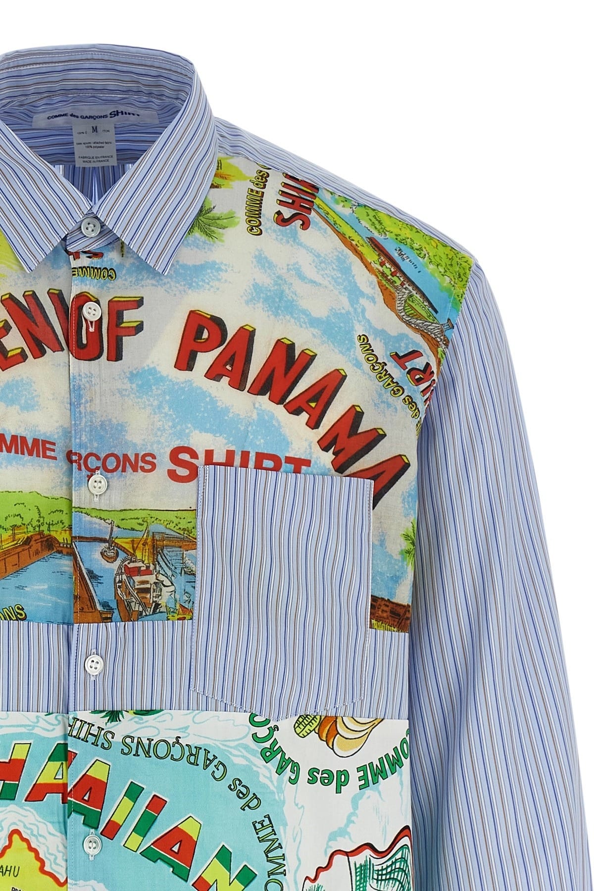Comme Des Garçons Comme Des Garçons Patterned Inserts Cotton Shirt