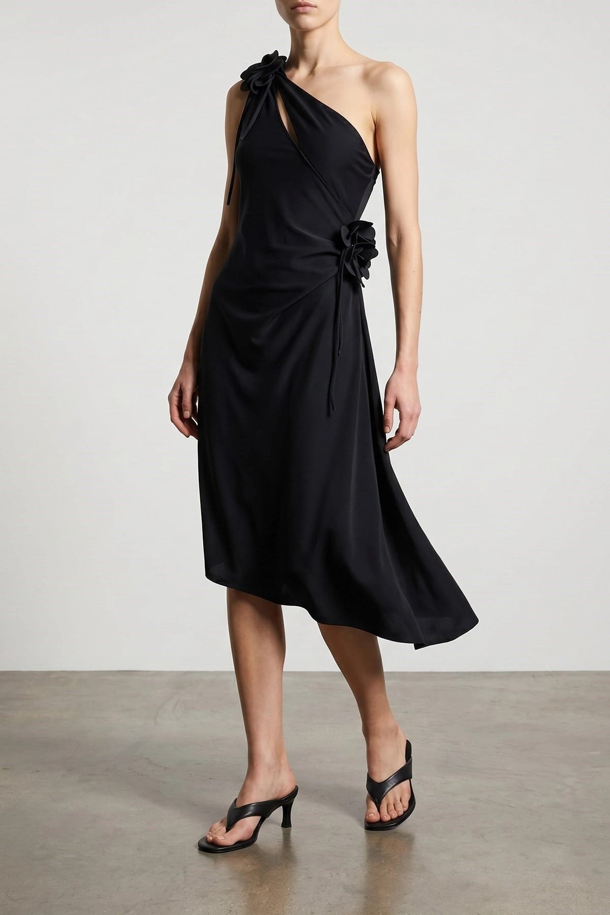 Coperni Coperni Asymmetric Mini Flower Dress